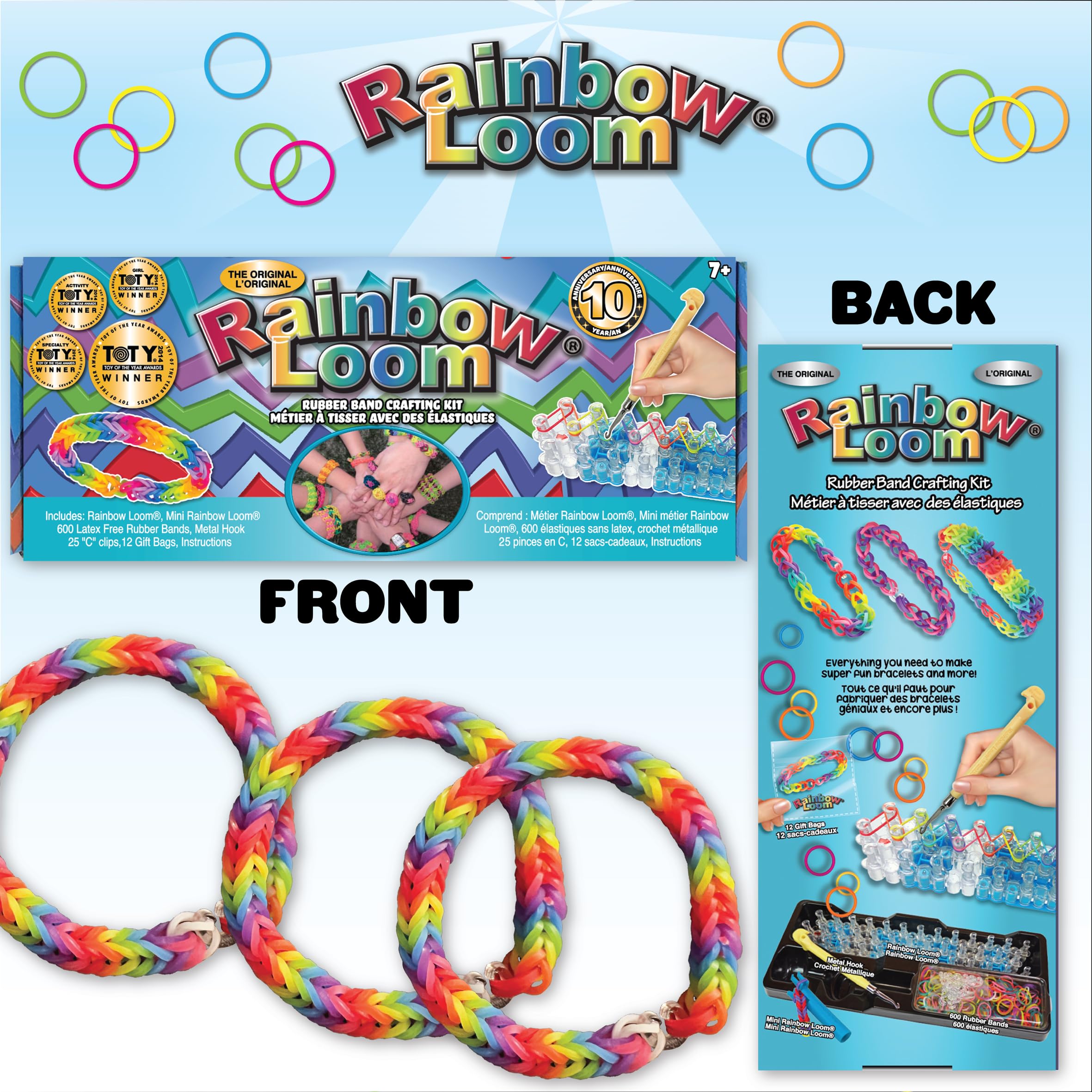 Rainbow Loom Original Loom Band Kit | Rubber Band Bracelet Kit with Loom & 600 Bands 2
