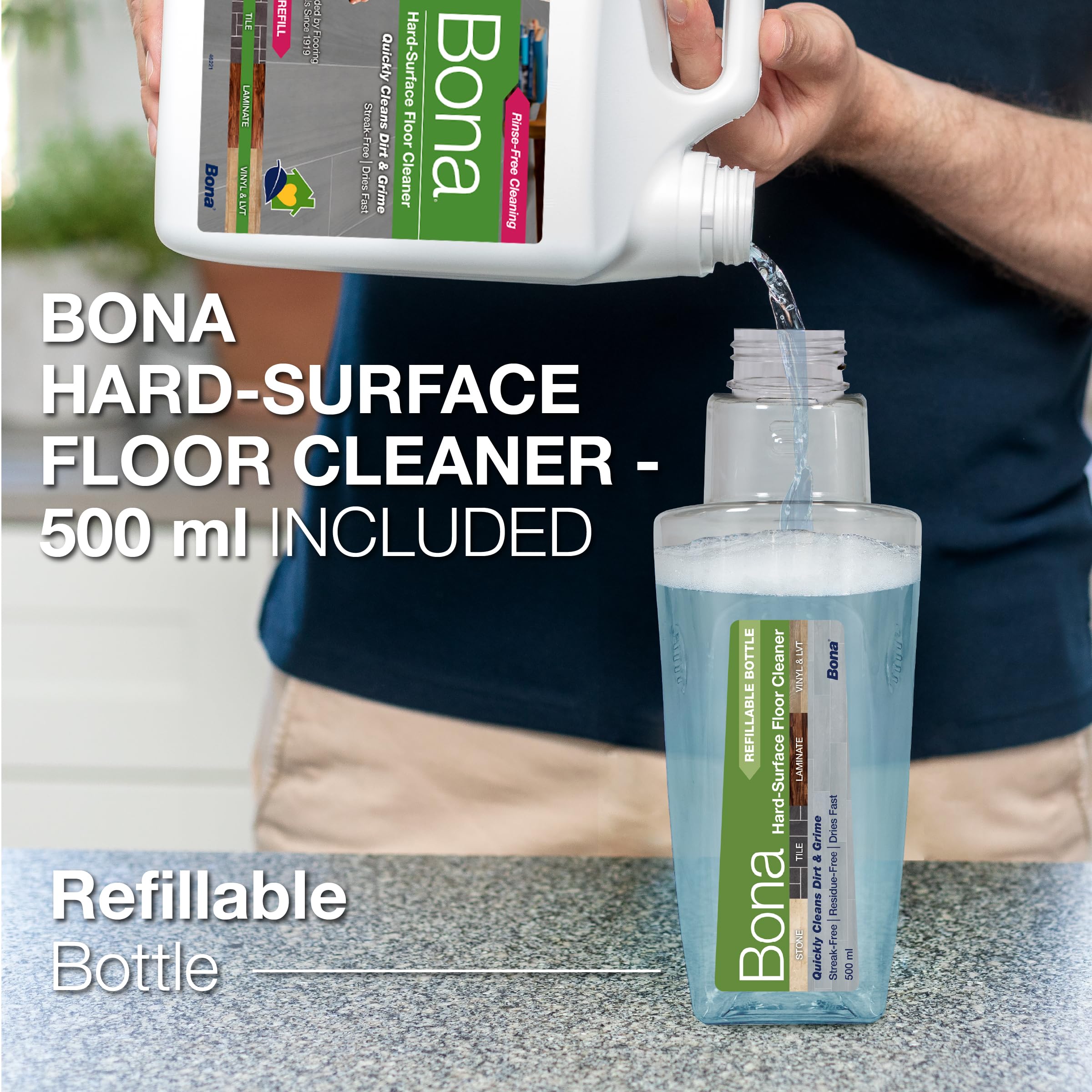 Bona Spray Mop Air Kit for Hard-Surface Floors | Lightweight & Compact | Includes 500ml Cleaner 3