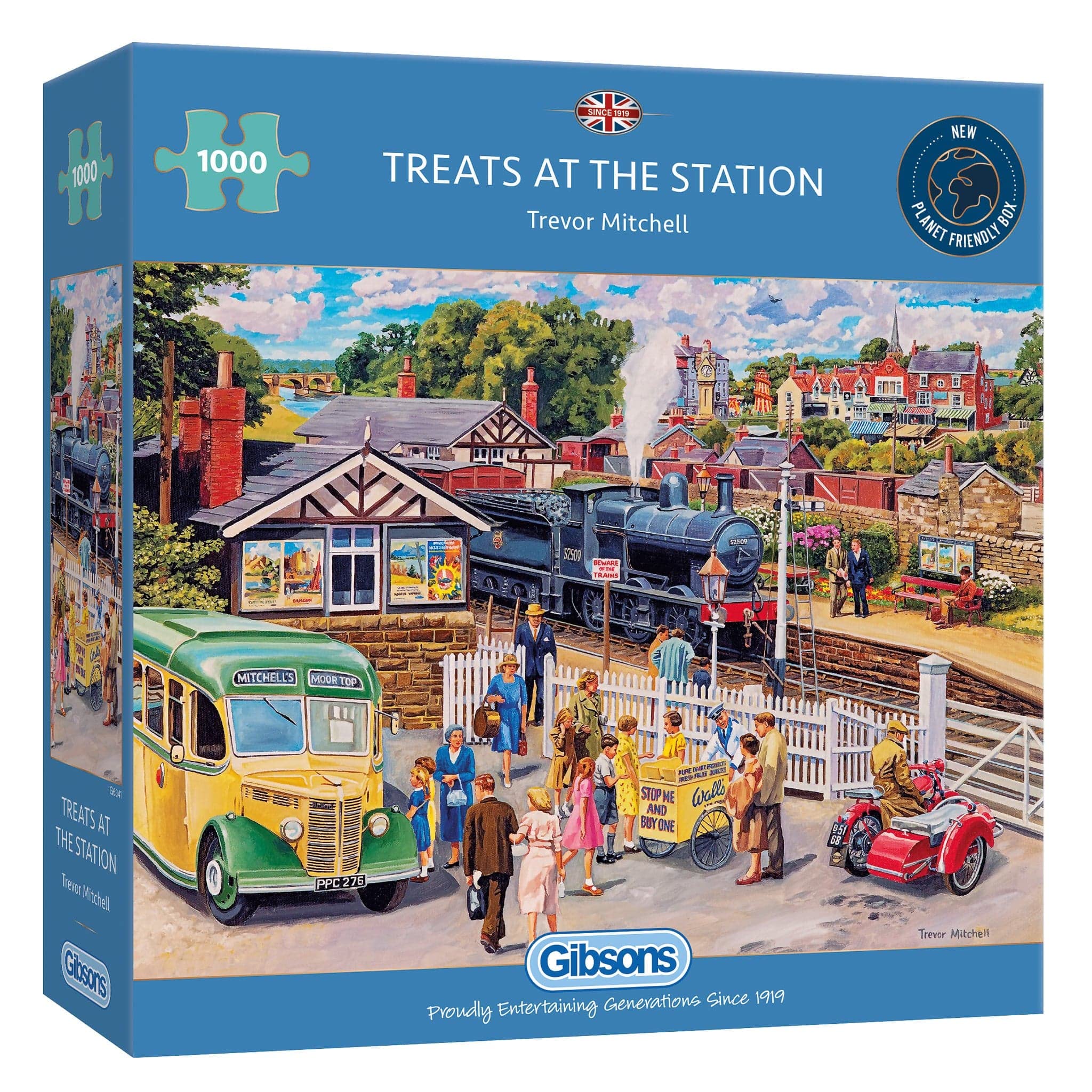 Gibsons Treats At the Station 1000 Piece Jigsaw Puzzle for Adults | Sustainable Recycled Board | Trevor Mitchell Art 1