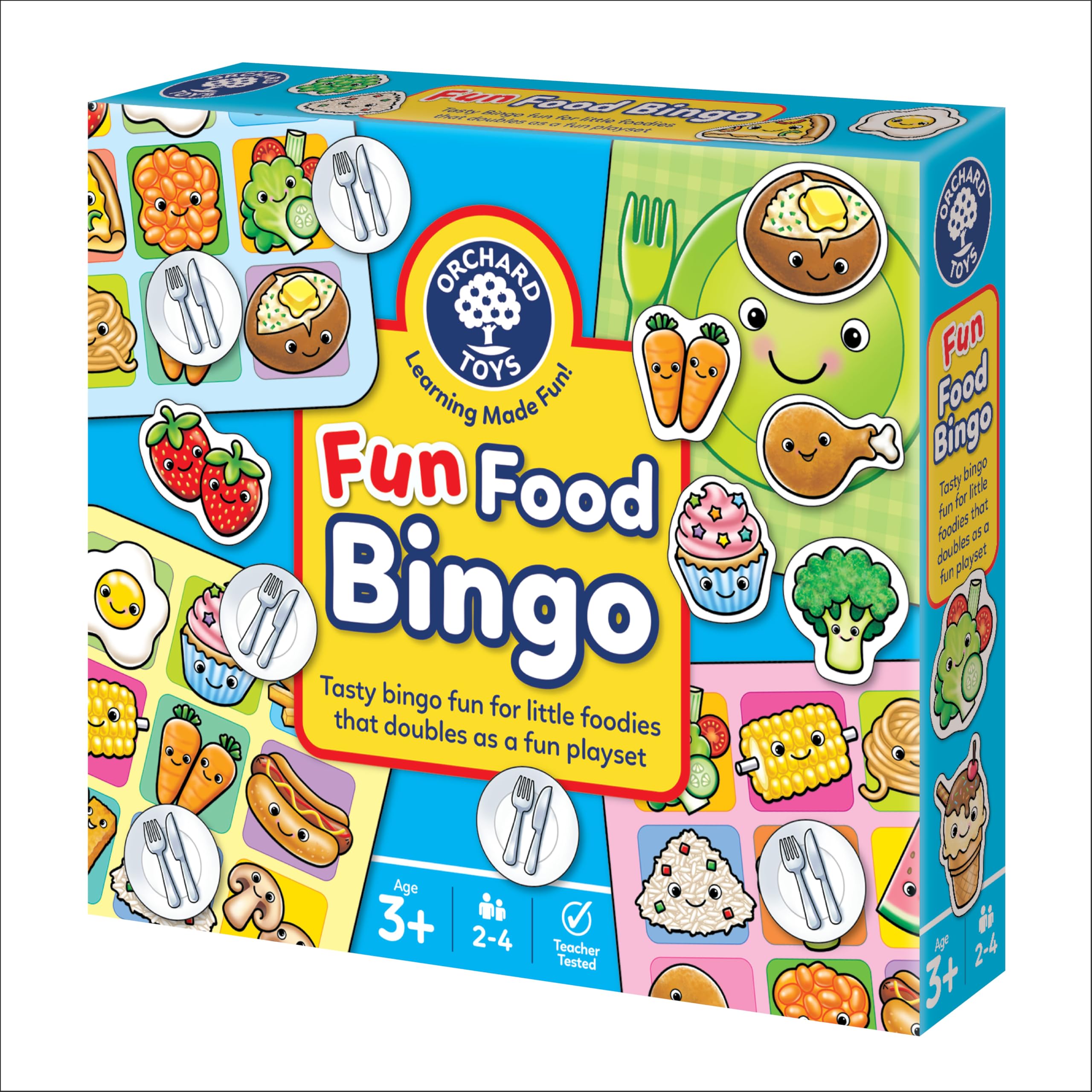 Orchard Toys Fun Food Bingo - Educational Matching Game for Ages 3+ | Includes 4 Double-Sided Boards 1