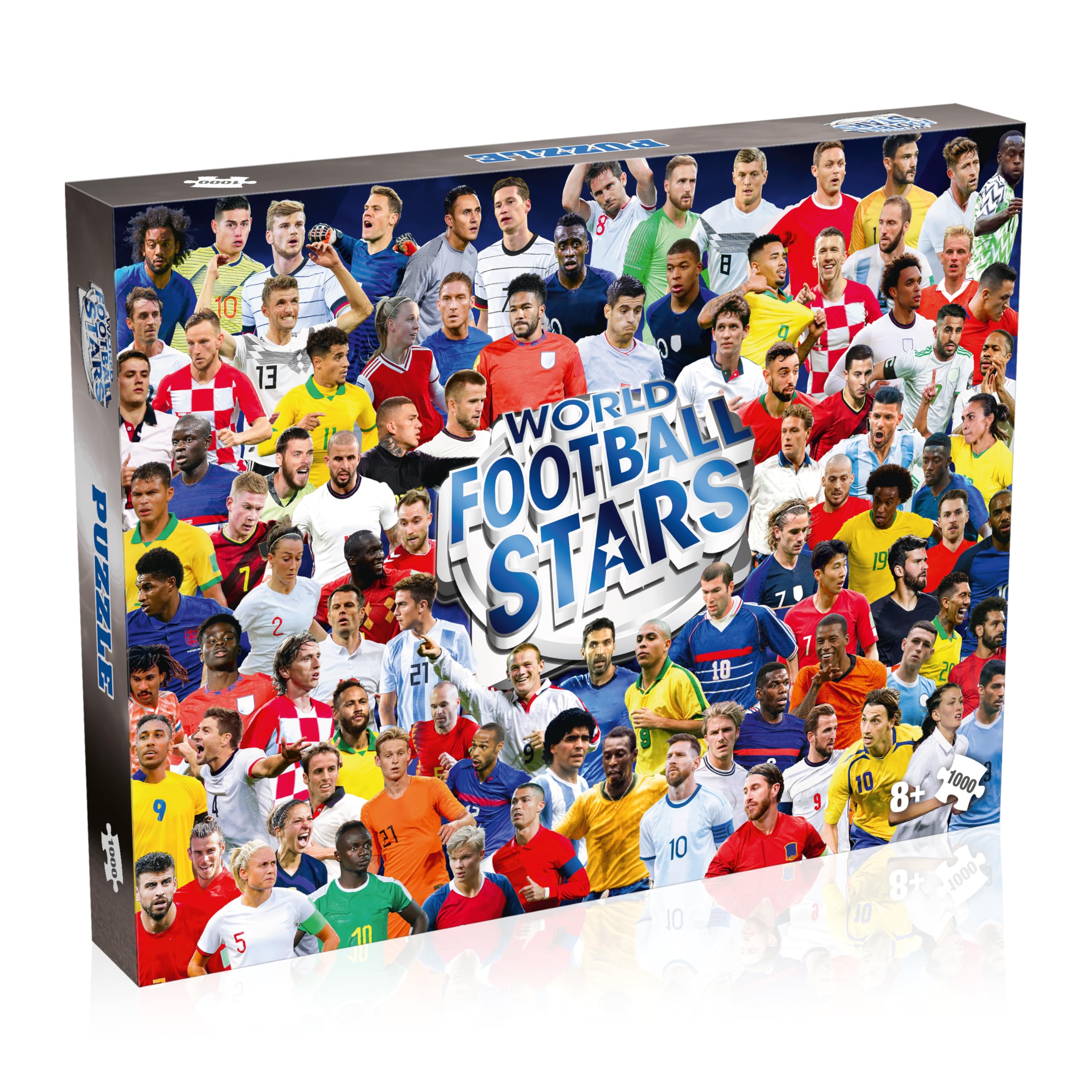 Winning Moves World Football Stars Jigsaw Puzzle - 1000 Pieces | Features Kane, Pelé, Maradona 1