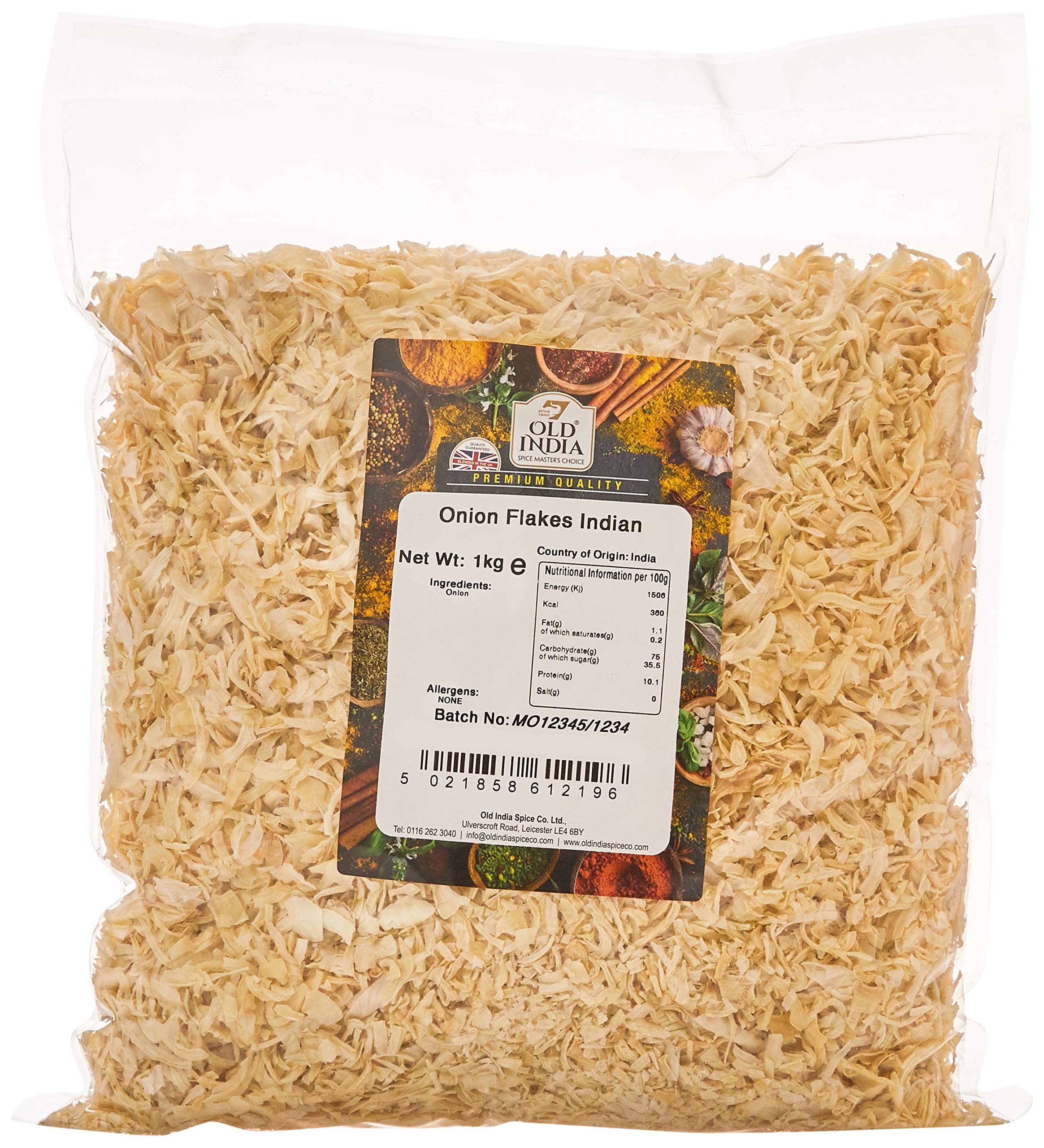 Old India Onion Flakes - 100% Natural Indian Seasoning | 1kg Heat Sealed Bag 1