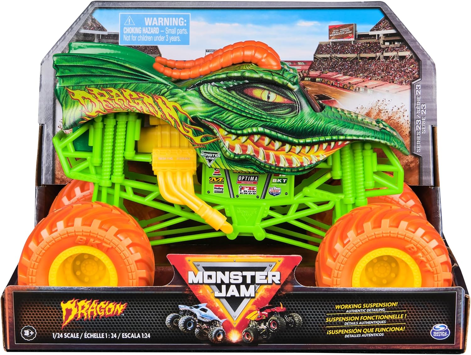 Monster Jam Dragon Monster Truck - 1:24 Scale Die-Cast Vehicle for Kids 1