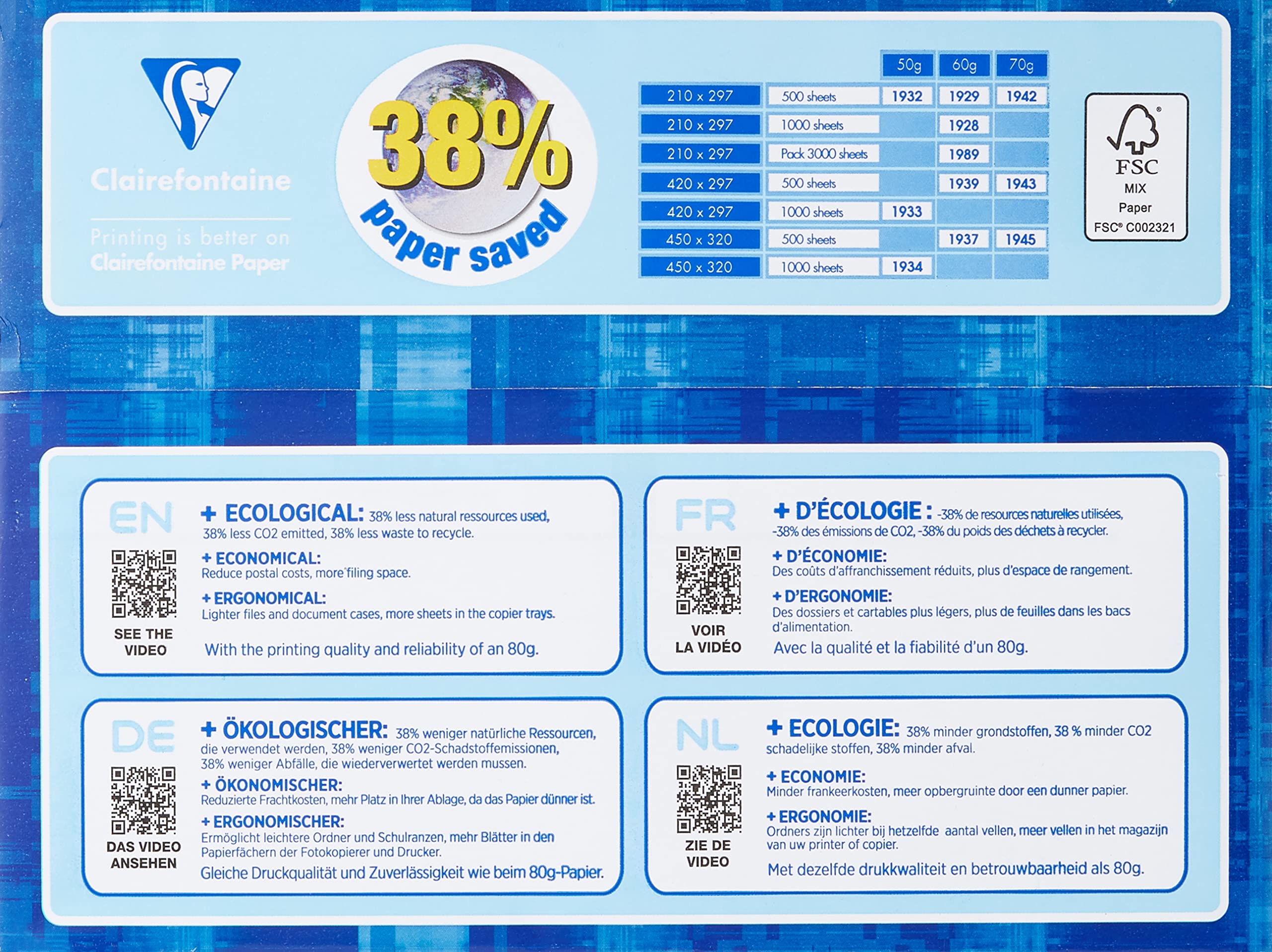 Clairefontaine Smart Paper - 50 g/m² Copy Paper | DIN A4 White | 500 Sheets 3