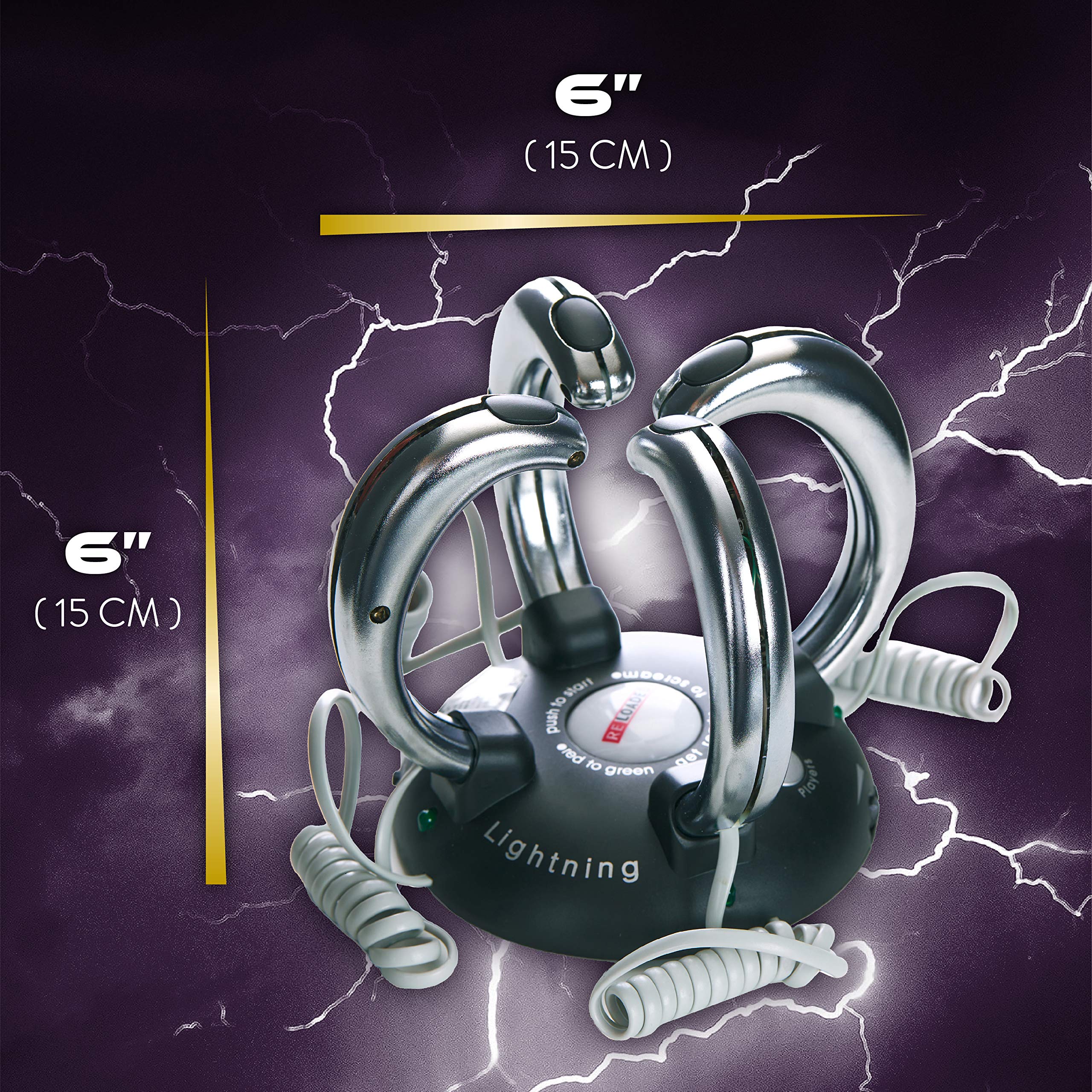 Paladone Lightning Reaction Reloaded - Extreme Shocking Reaction Game | Up to 4 Players | Adjustable Shock Level 5