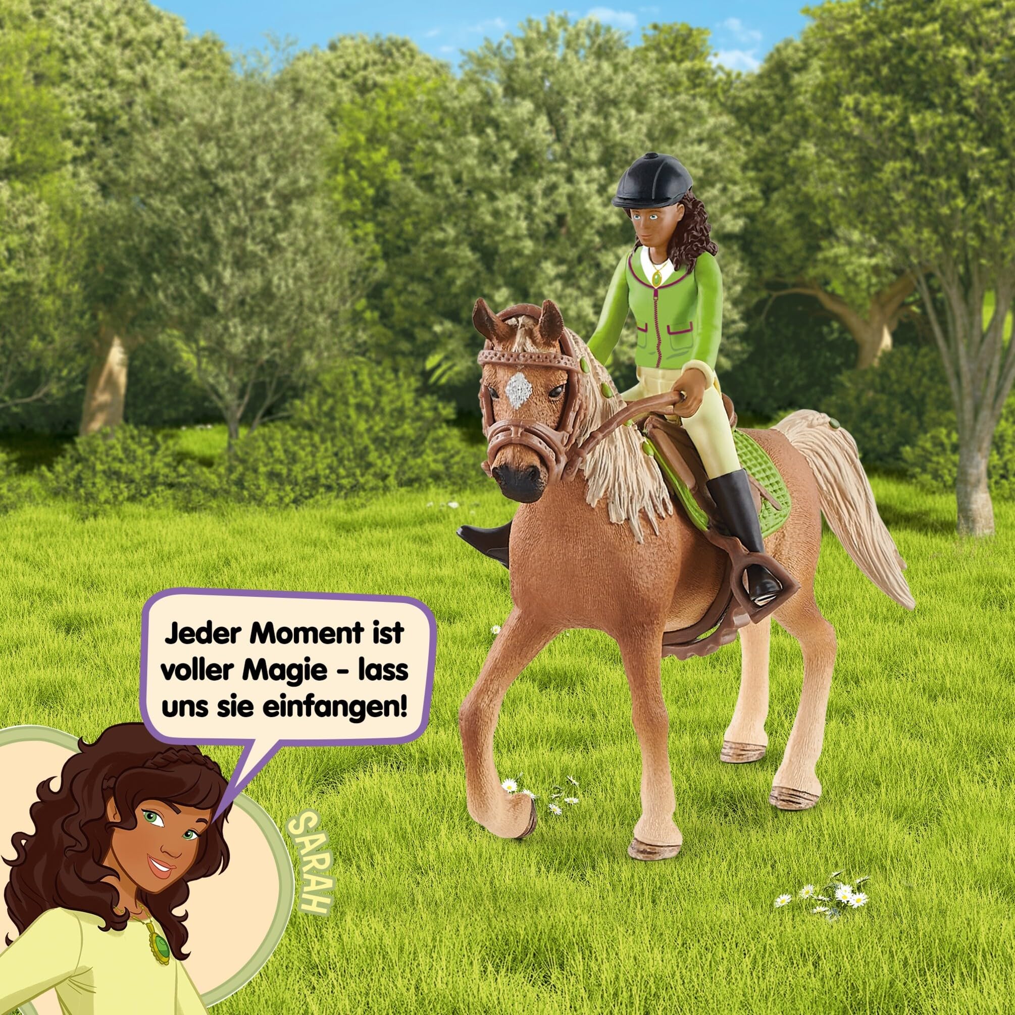 SCHLEICH Horse Club Sarah & Mystery Playset - Action Figure with Arabian Mare for Kids 3+ 9