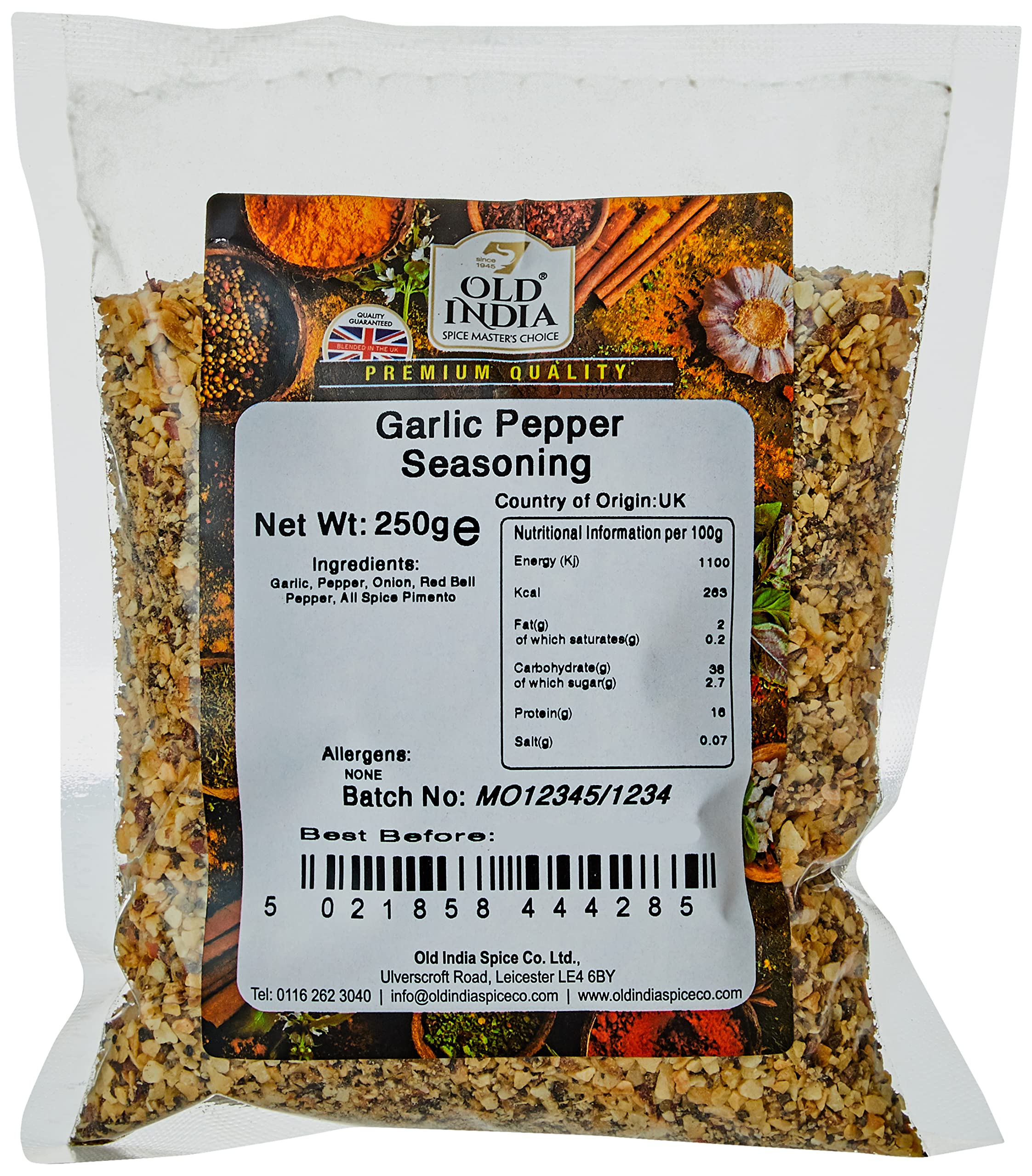 Old India Garlic Pepper Seasoning - 100% Natural Indian Spice Blend | 250g 1