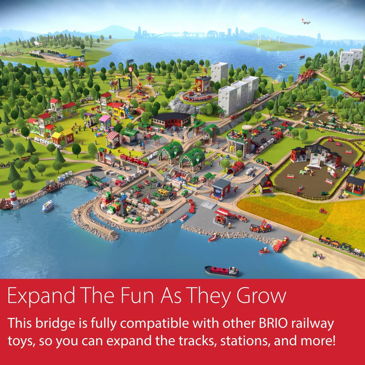 Zusammenklappbare Eisenbahnbrücke von BRIO World für Kinder ab 3 Jahren – kompatibel mit allen BRIO-Eisenbahnsets und Zubehör