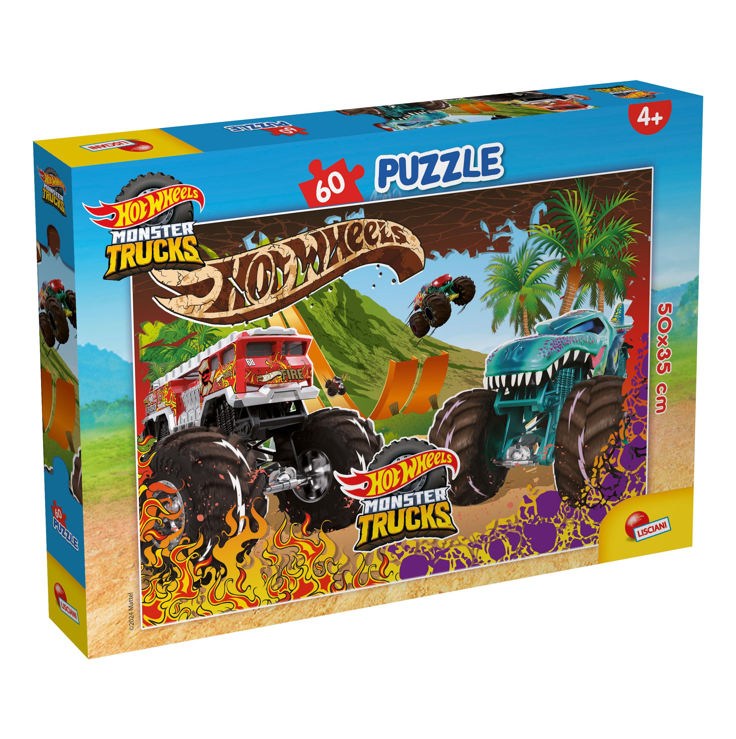 Liscianigiochi Hot Wheels Monster Truck Puzzle - 60 Pieces | Ages 4+ | 35x50cm