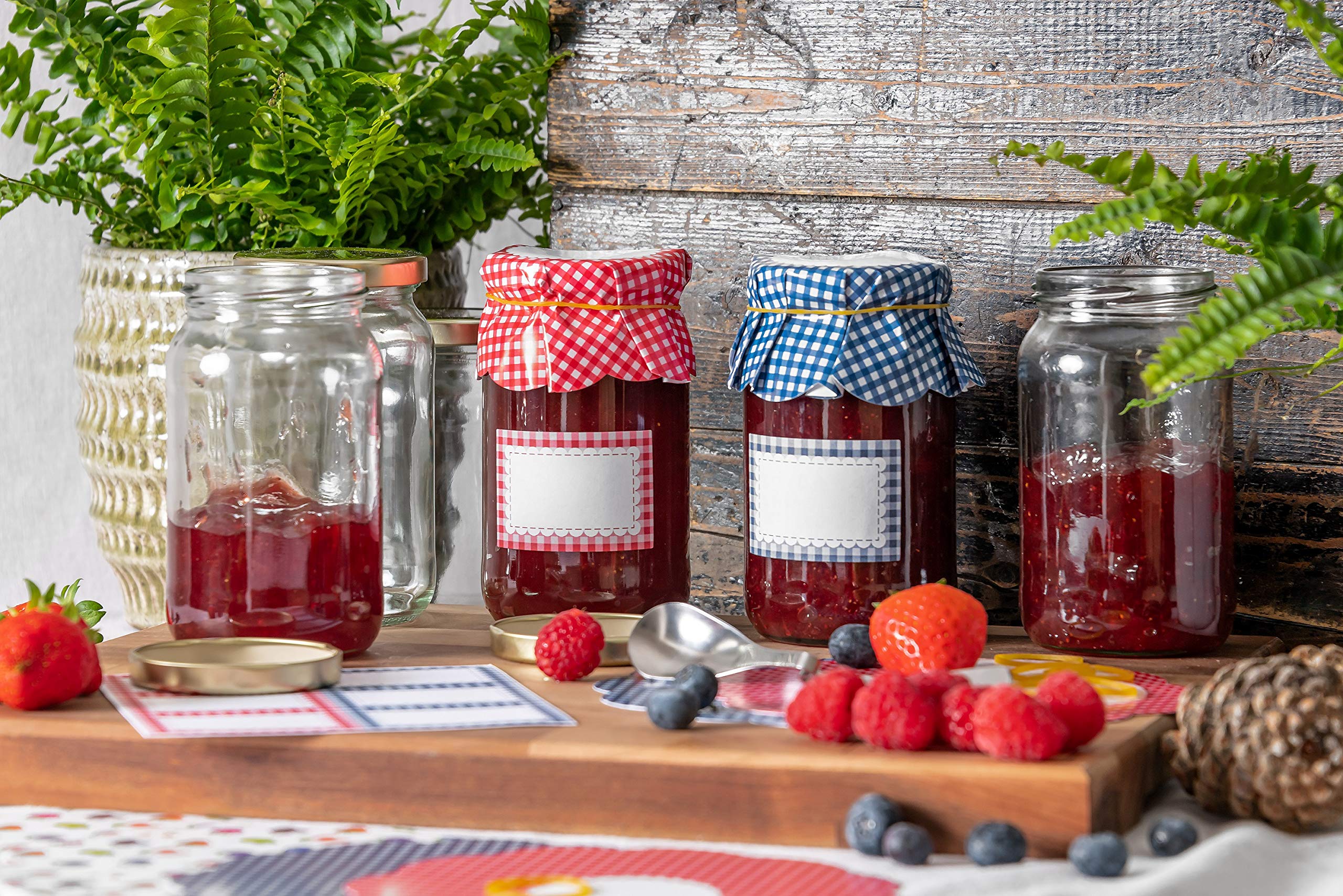 Tala Everyday Gingham Preserving Labels - Self-Adhesive Jar Labels for Homemade Goods | 30 Pack 4