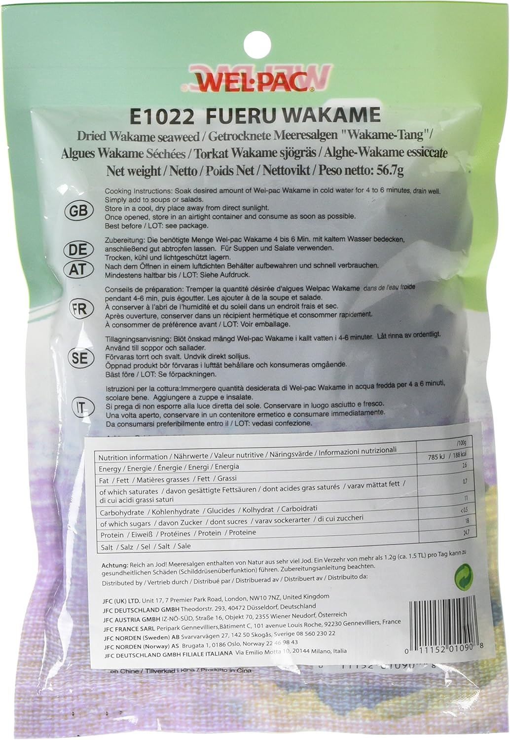 Wel-Pac Fueru Wakame Dried Seaweed 56.7g