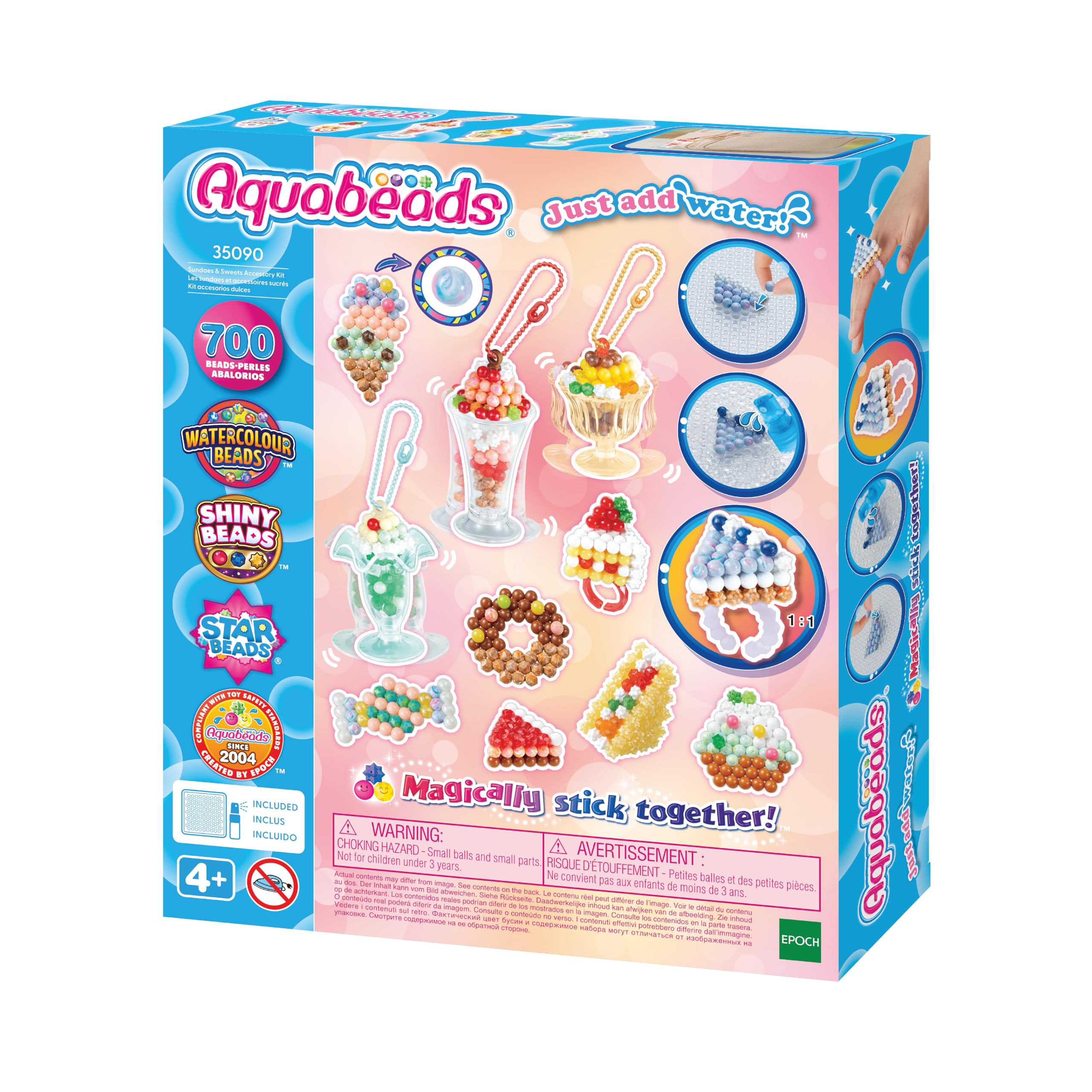 Aquabeads Sundaes & Sweets Accessory Kit - 703-Piece Craft Set with Watercolour Beads for Ages 4+ 1
