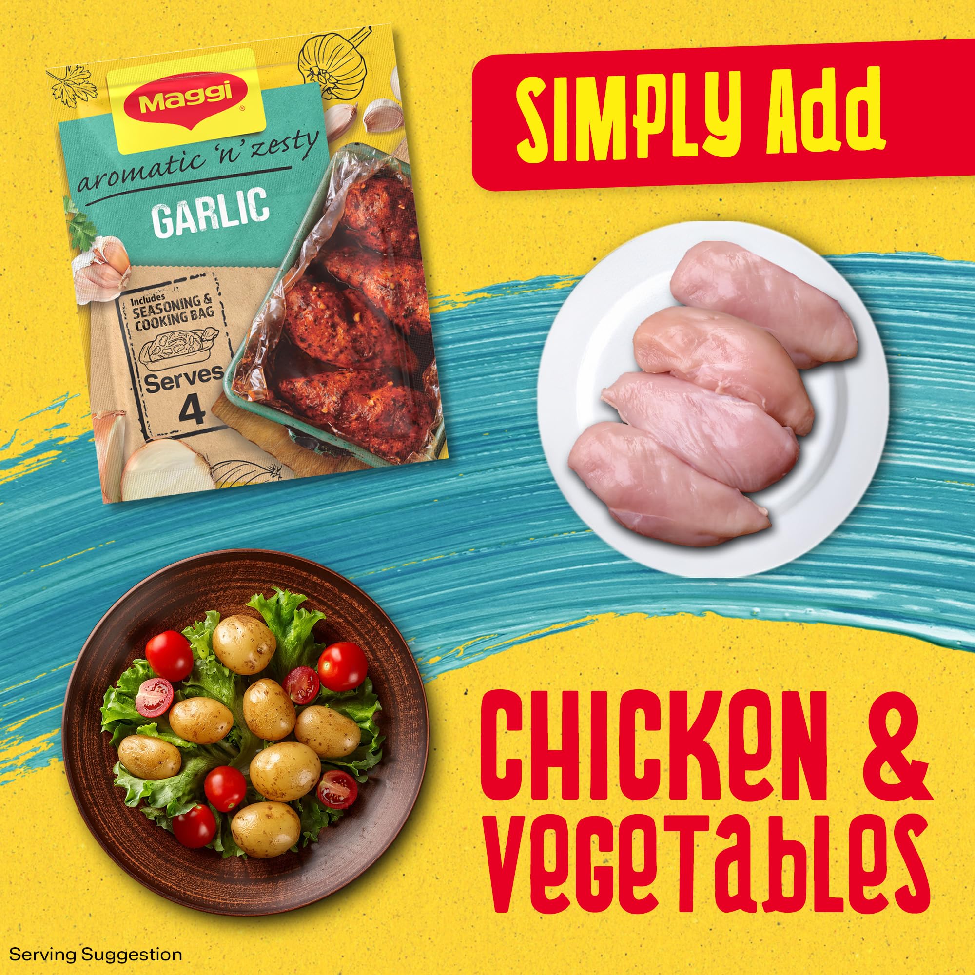 MAGGI So Juicy Garlic Chicken Recipe Mix - Aromatic Garlic & Herb Seasoning for Juicy Chicken | 30g Sachet 4