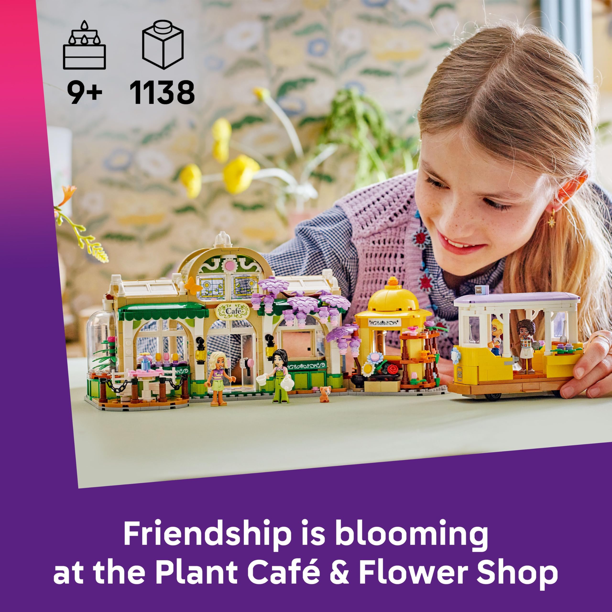 LEGO Friends Plant Café & Flower Shop Building Set - Ages 9+ | 4 Mini Dolls | Multicolor