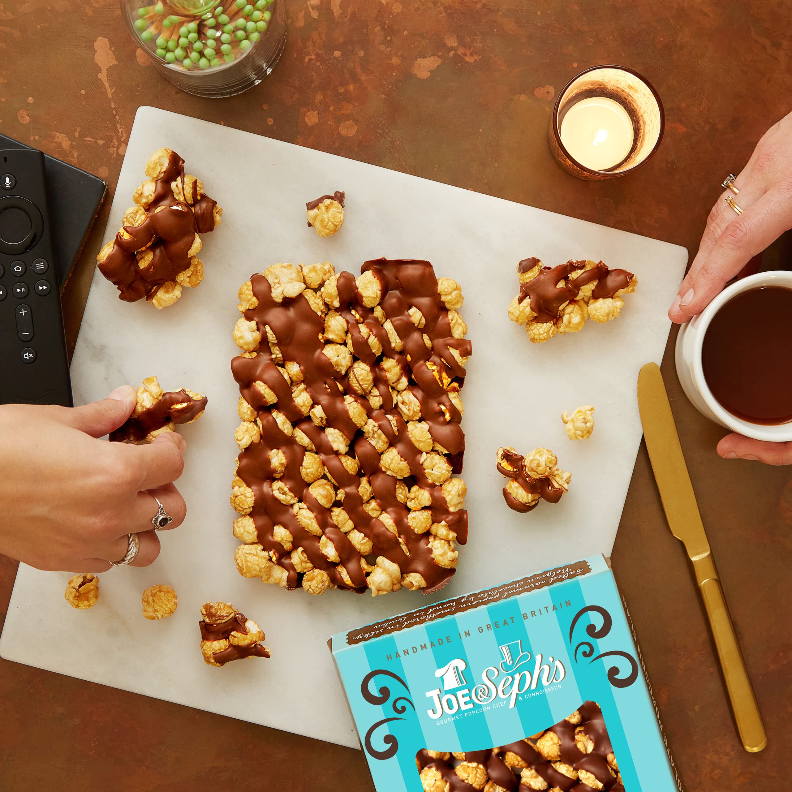 Joe & Seph's Milk Chocolate Salted Caramel Popcorn Slab - 115g | Handmade Gourmet Snack 2