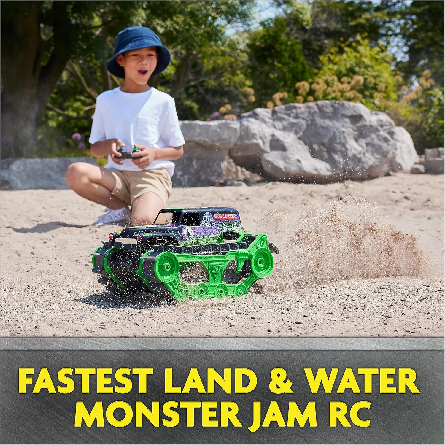 Monster Jam Grave Digger Trax - All-Terrain RC Vehicle for Kids 4+ 8