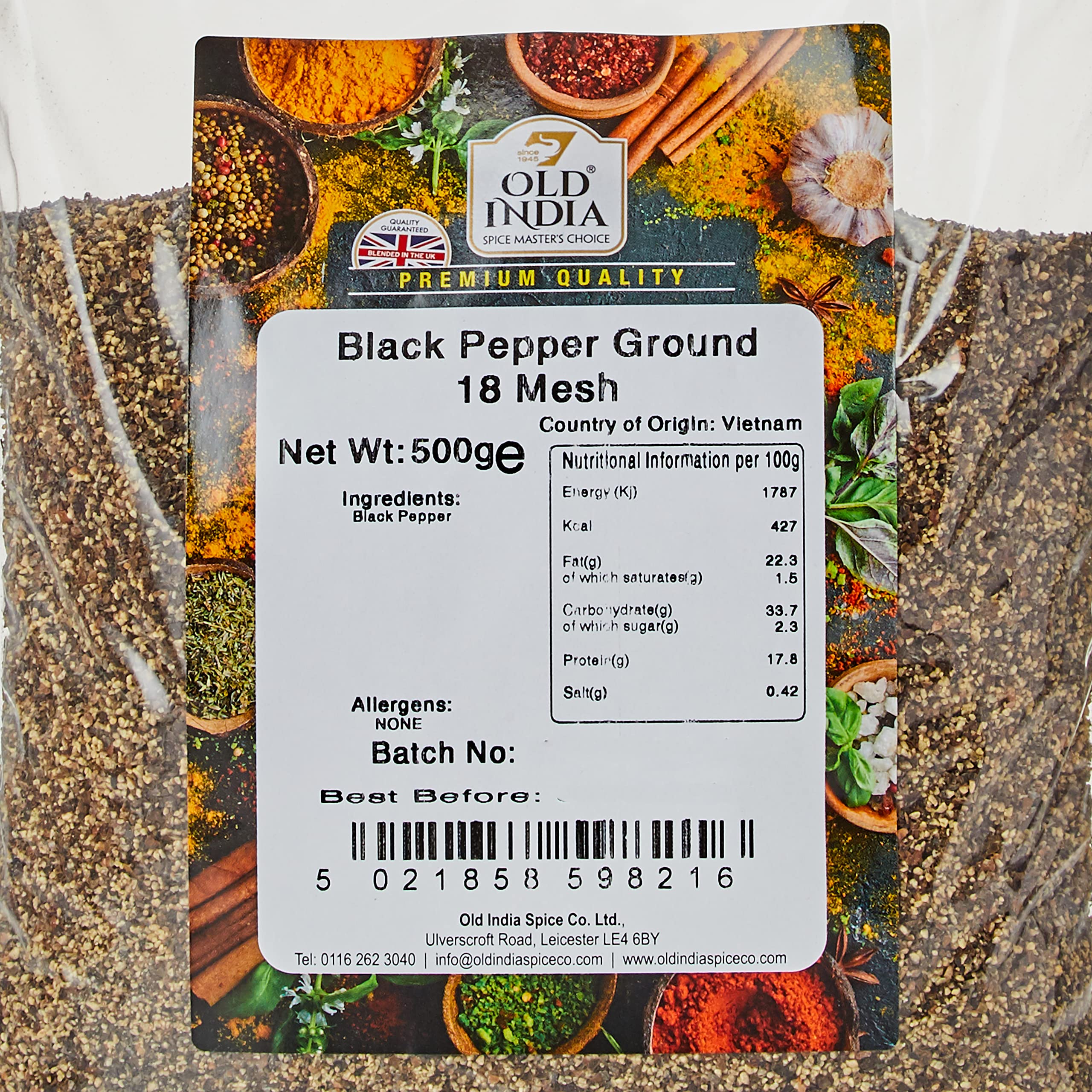 Old India Ground Black Pepper - 18 Mesh | 500g Natural Spice 2