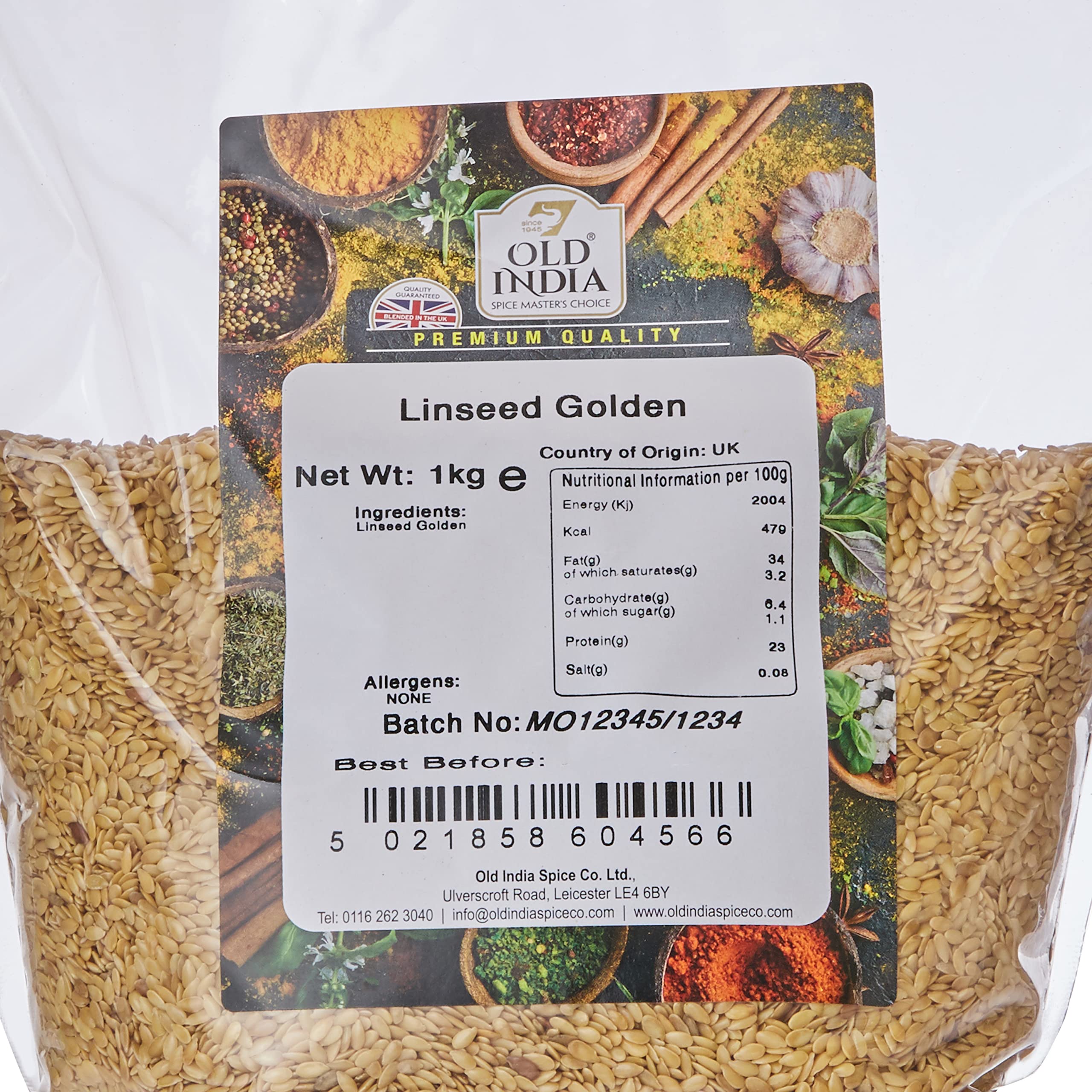 Old India Golden Linseed - 1kg Natural Additive Free Seeds | Up to 2 Year Shelf Life