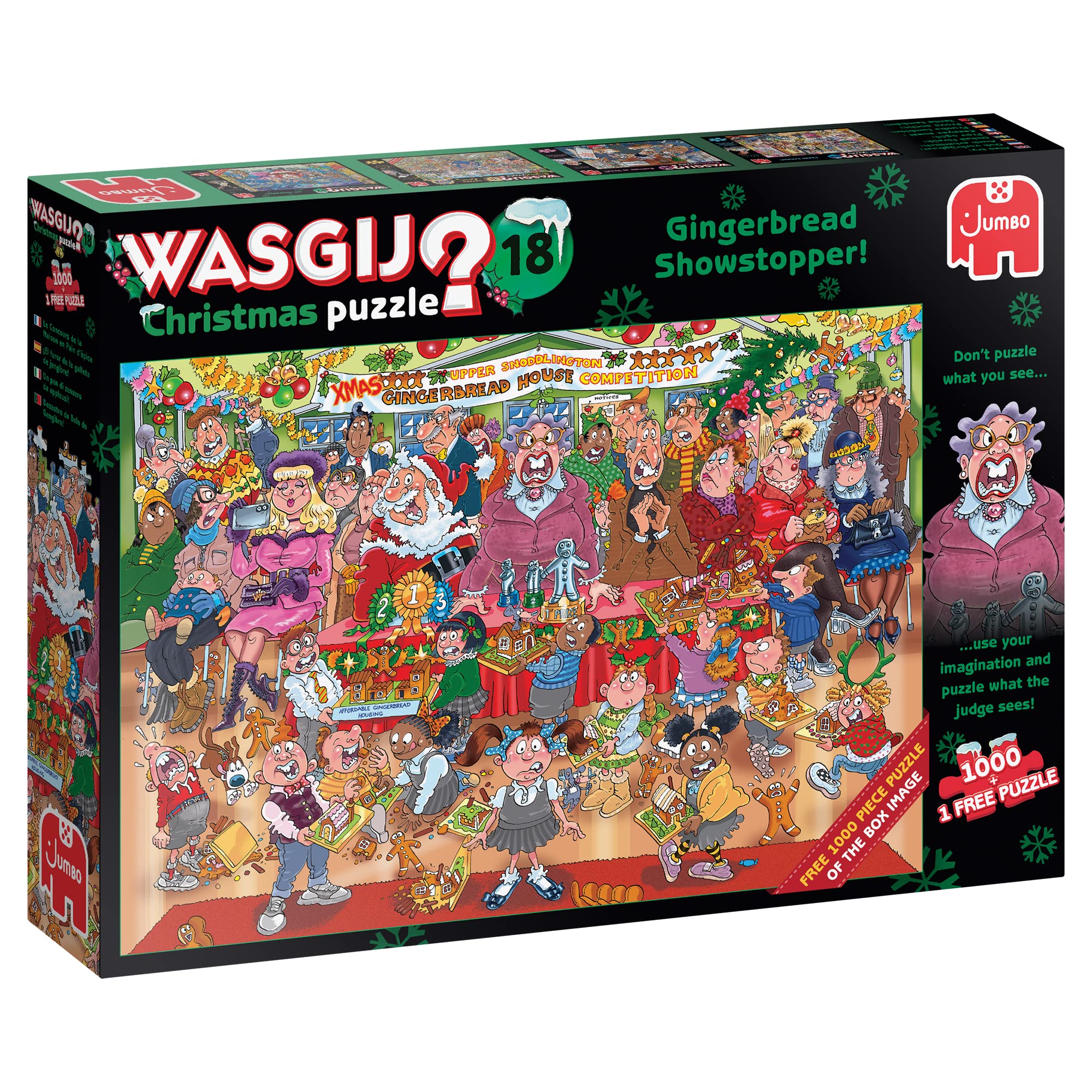 Wasgij Christmas 18: Gingerbread Showstopper - 2 x 1000 Piece Puzzle Set - Jumbo 1