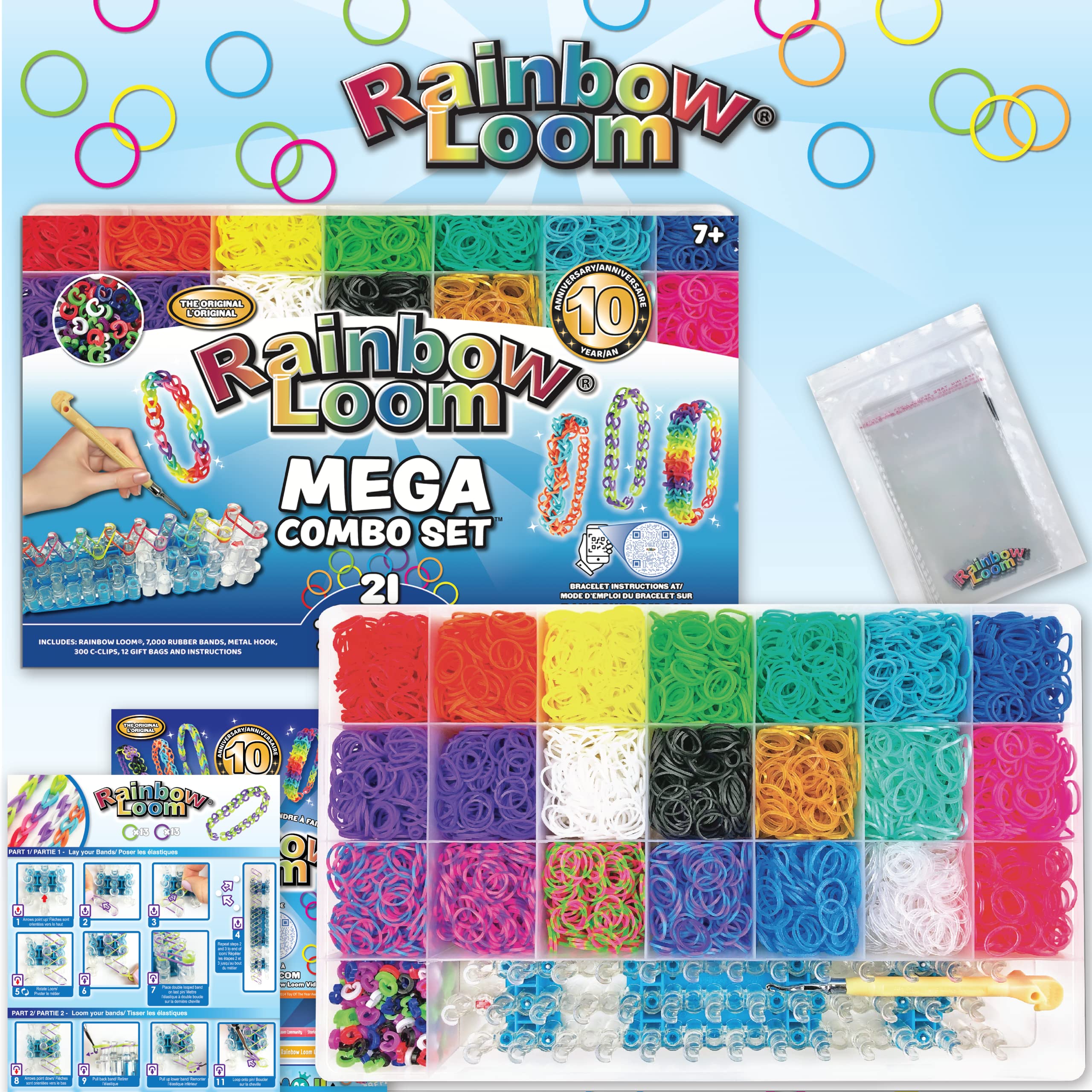 Rainbow Loom Mega Combo Loom Band Kit - 7000 Bands & 300 Clips for Kids 7+ 7