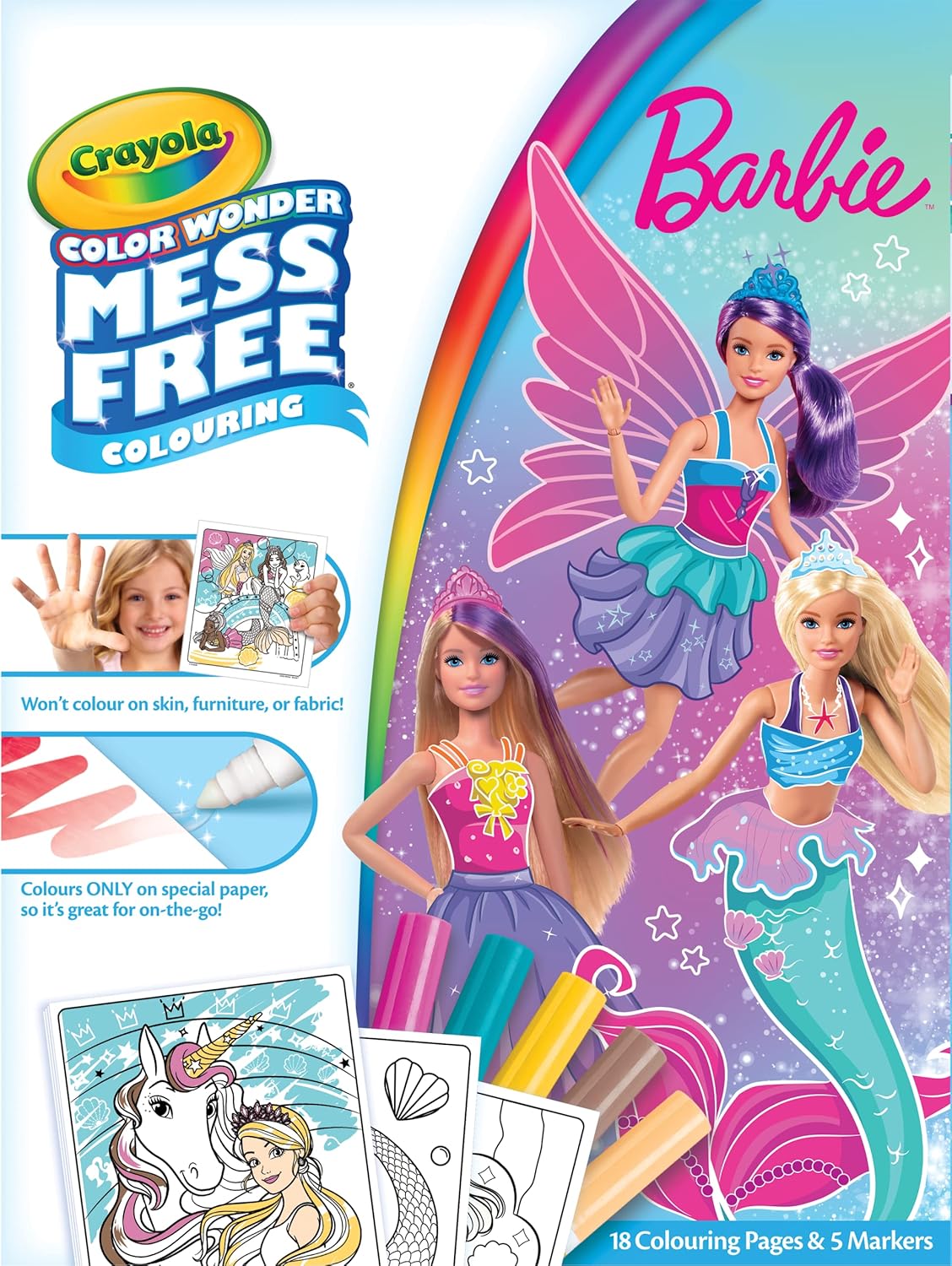 Crayola Color Wonder Barbie Coloring Kit - Mess-Free Coloring for Kids Ages 3+ 1
