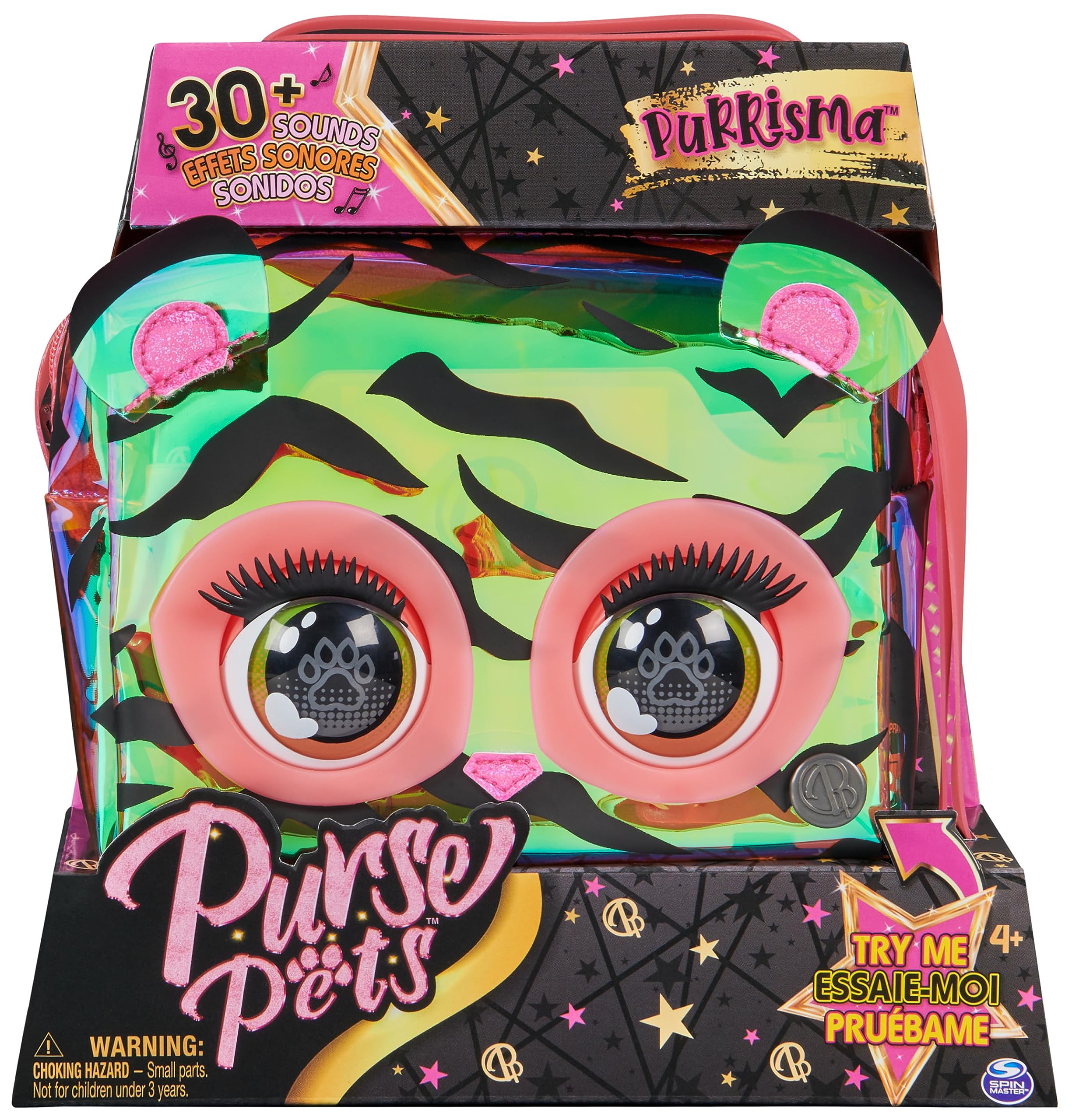Purse Pets Purrisma Interactive Tiger Pet Toy & Crossbody Bag | Over 30 Sounds & Reactions | Ages 4+