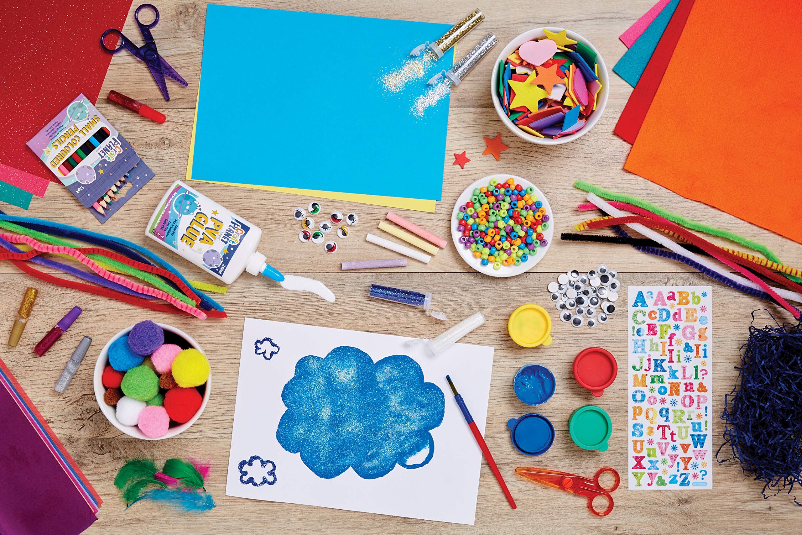 Craft Planet 1 Litre White PVA Glue | Strong, Tacky, Washable | For Paper, Wood & Kids Craft 4