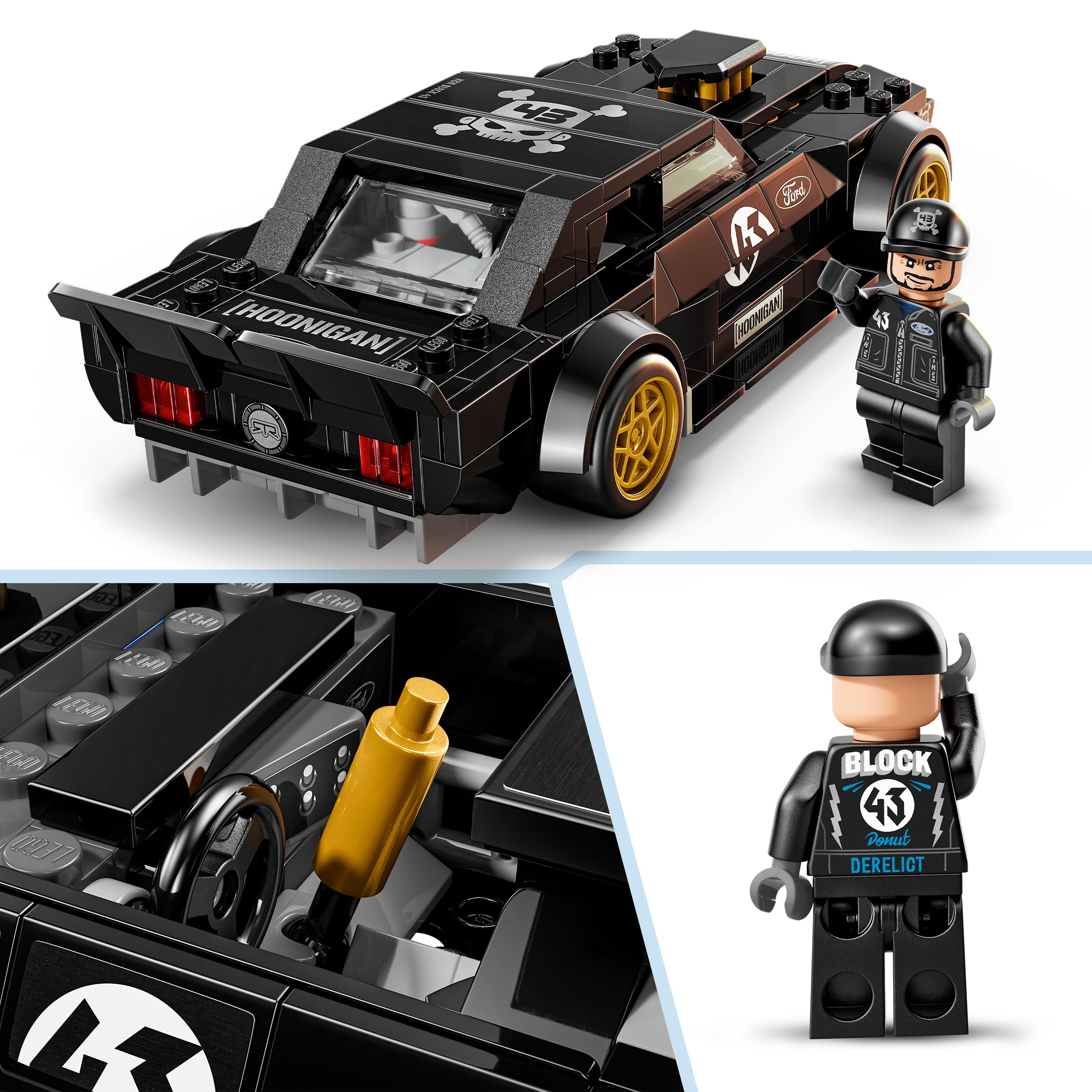 LEGO Speed Champions Ken Block's '65 Ford Mustang Hoonicorn V1 Muscle Car Building Set | Ages 9+ 4