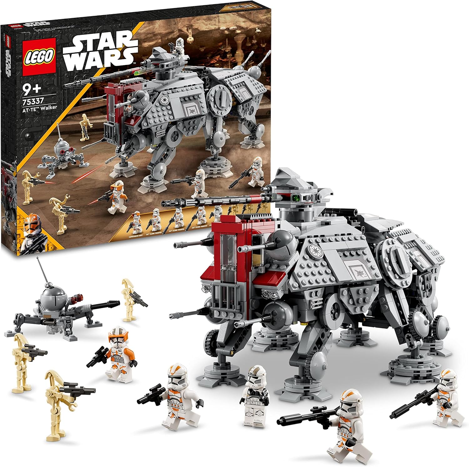 LEGO 75337 Star Wars AT-TE Walker Building Set - Poseable Vehicle with 5 Minifigures, 9+ Years 1