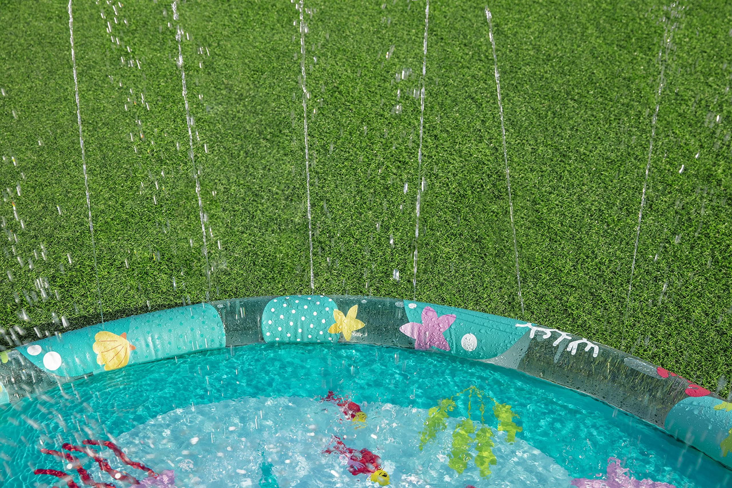 Bestway Marine-Life Sprinkler Splash Pad - 1.65m x 1.65m Outdoor Water Play for Kids 6