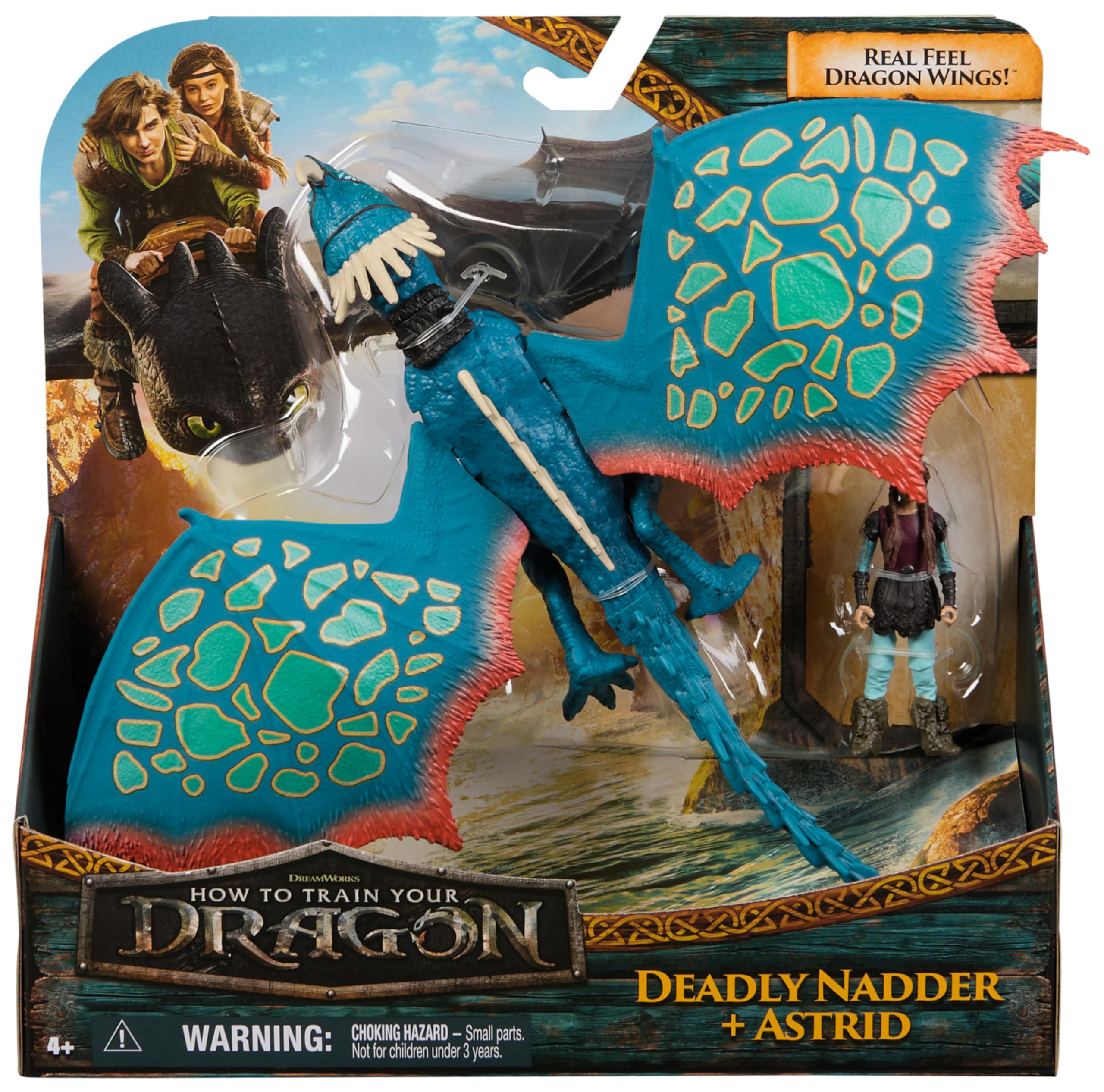 DreamWorks Dragons Deadly Nadder & Astrid Action Figure Set - 25 cm Dragon with 7.5 cm Viking Rider 1