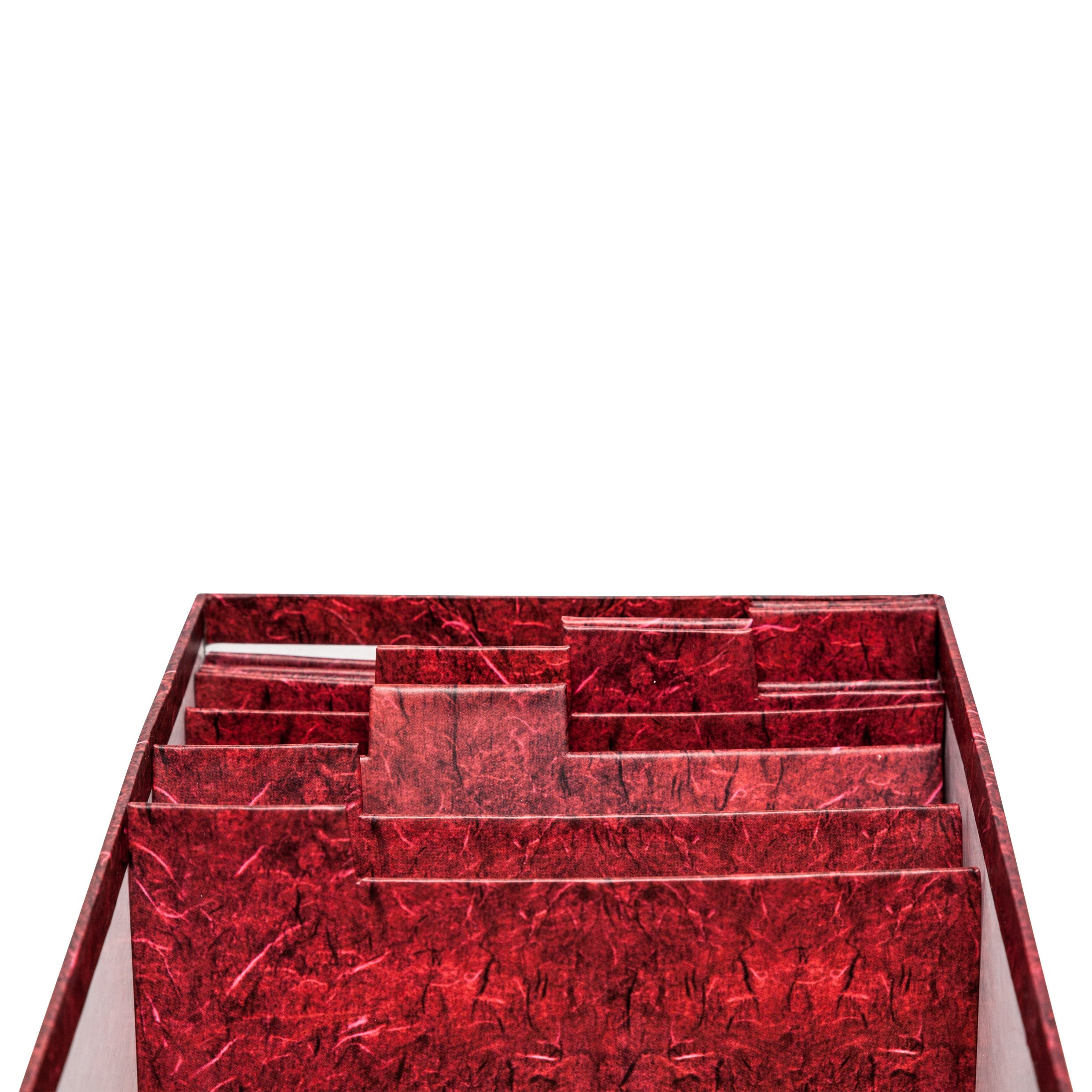 Hampton Frames Photo Storage Box - Holds 700 4x6 Photos | Red Cardboard | Stackable 3