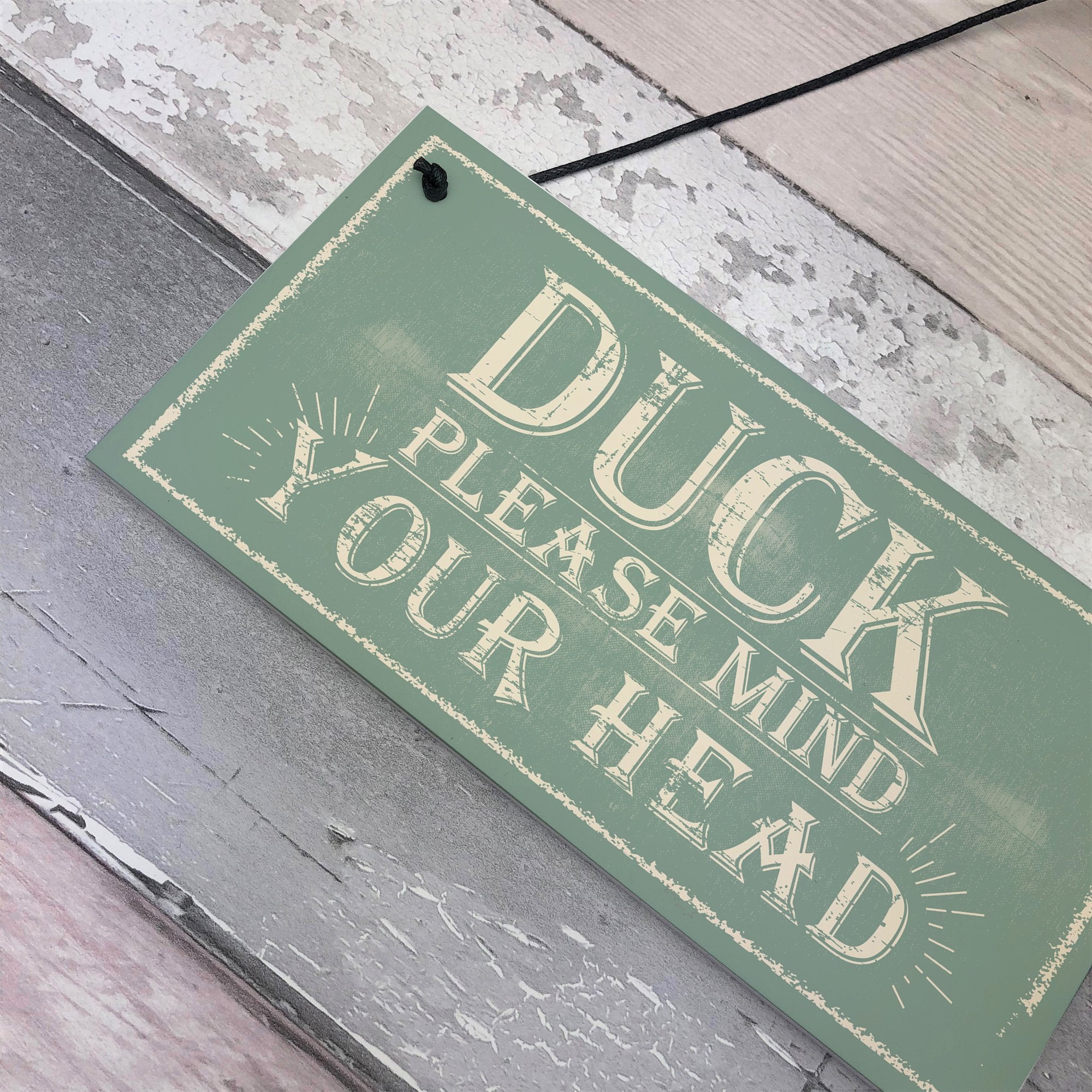 RED OCEAN Mind Your Head Friendship Home Gift Hanging Door Wall Plaque | PVC | 200 x 100 mm 9