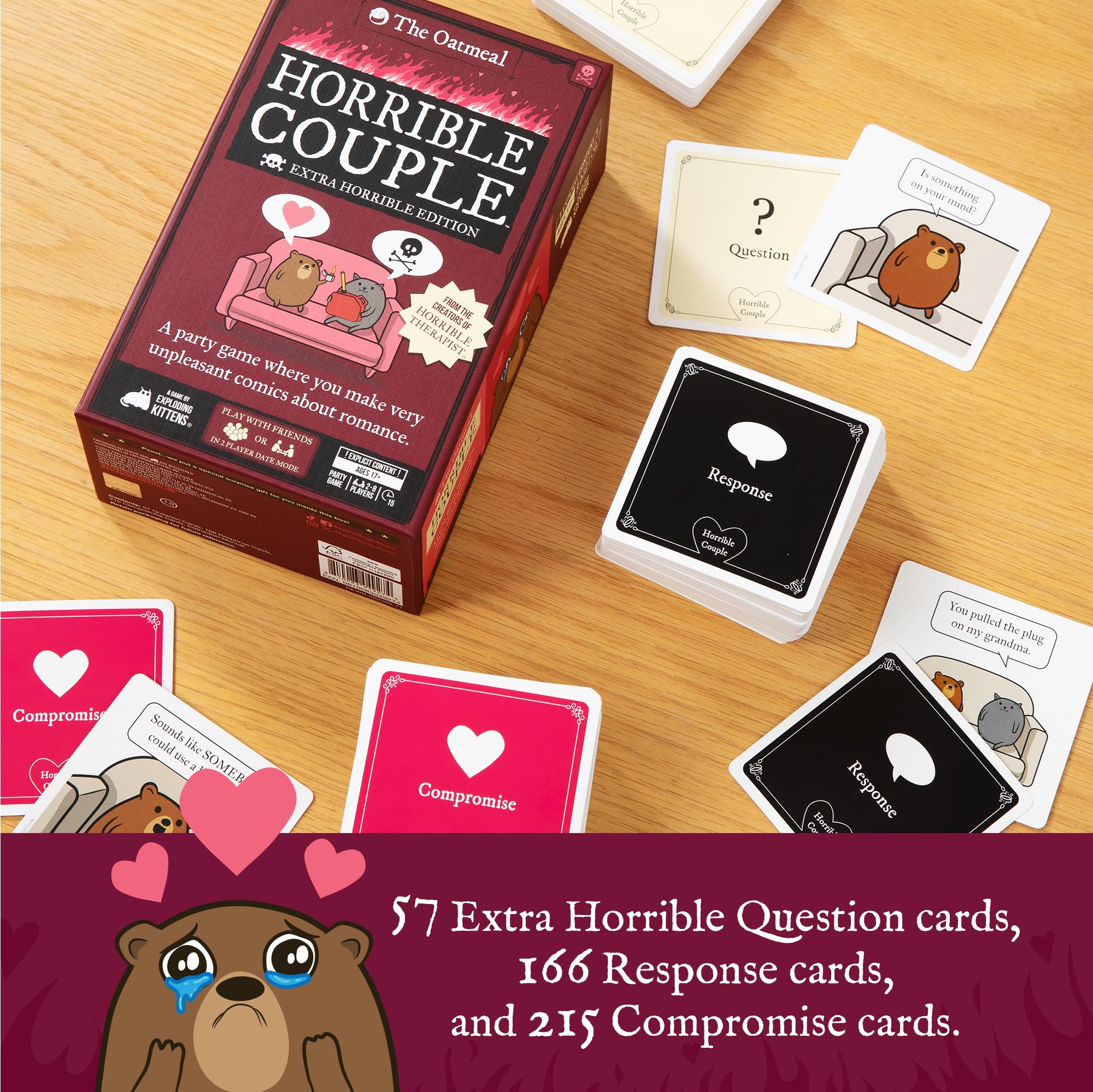 Exploding Kittens Horrible Couple – Extra Horrible Edition Party Card Game | 2-8 Players | Ages 17+ 6