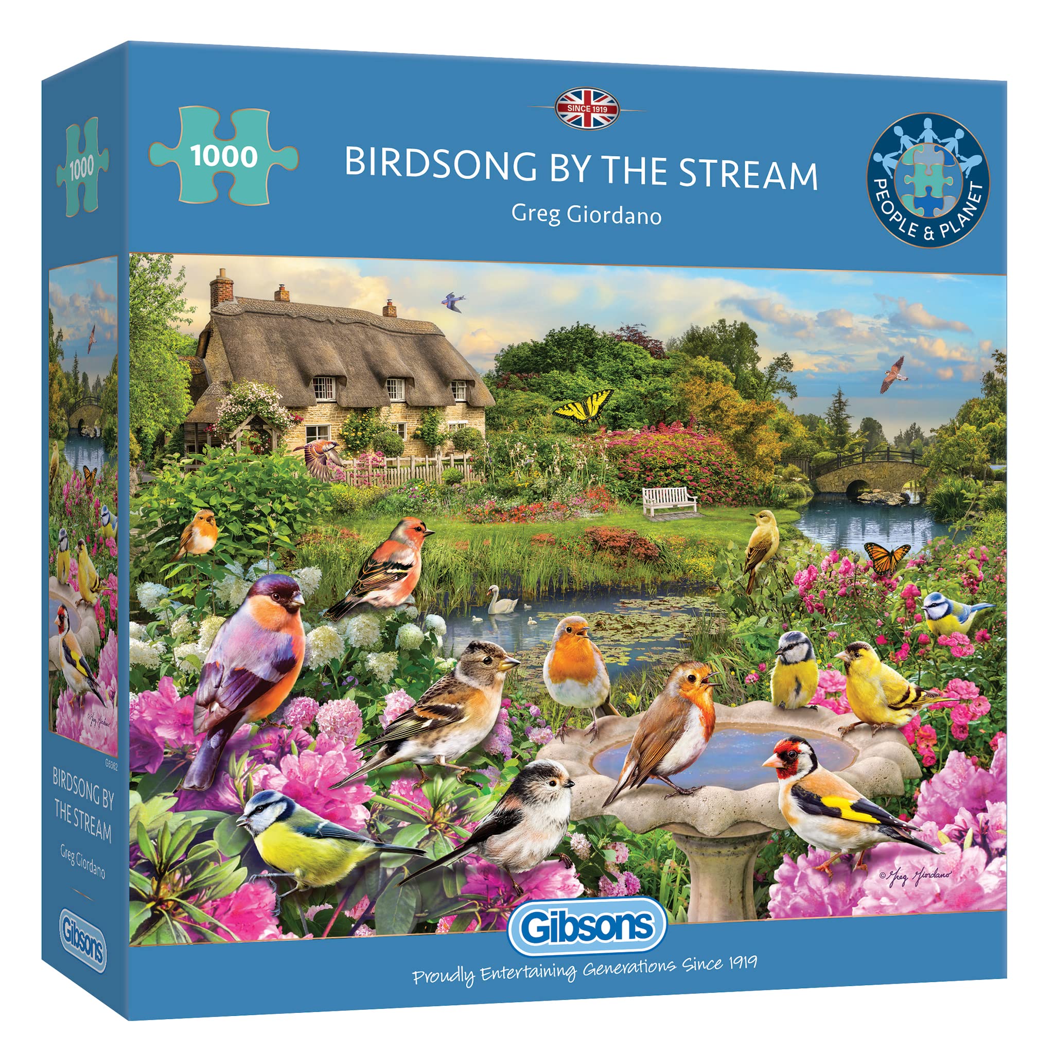 Gibsons Birdsong by the Stream Jigsaw Puzzle - 1000 Pieces | Premium Recycled Board | Nature Theme