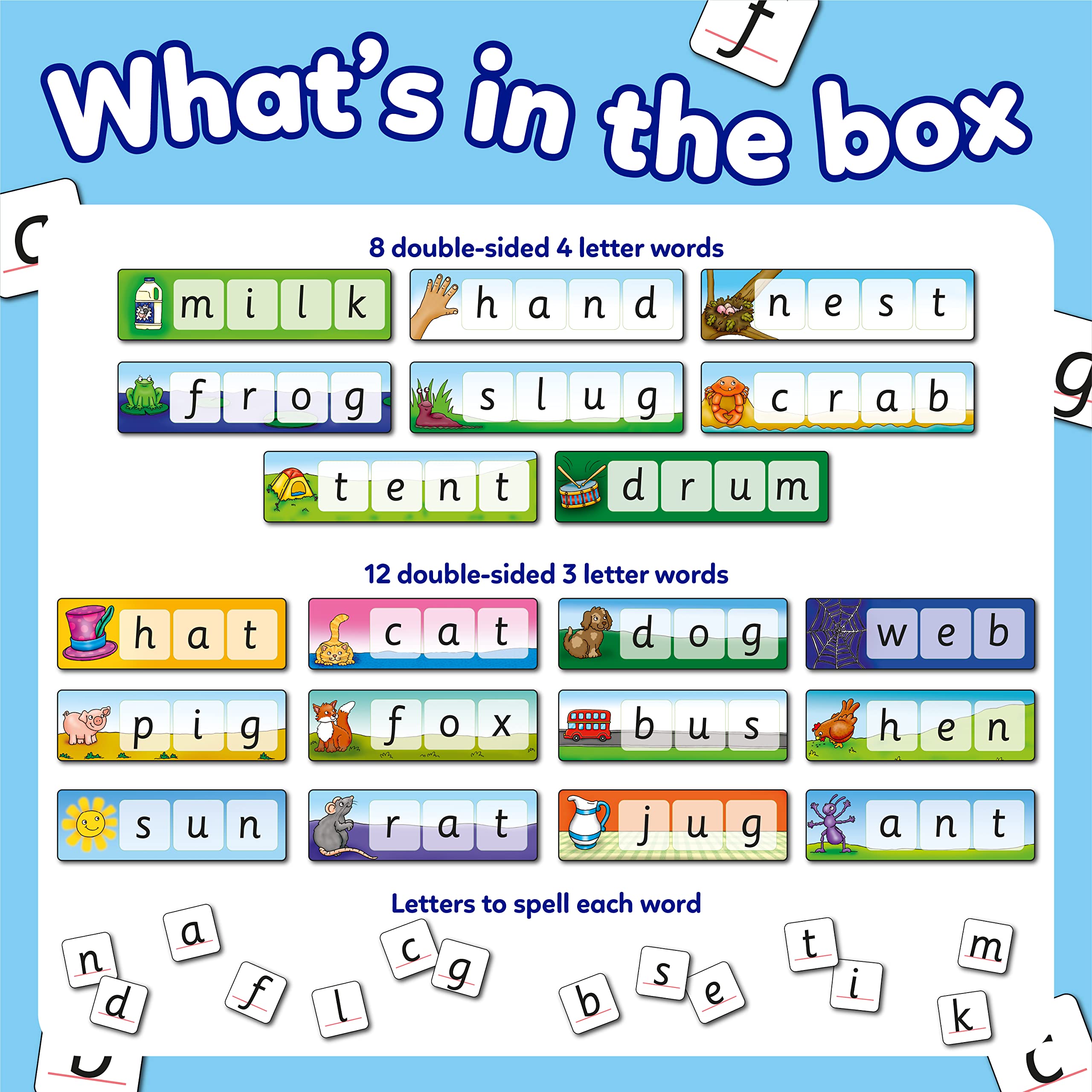 Orchard Toys Match and Spell Game - Educational Spelling Board Game for Ages 4+