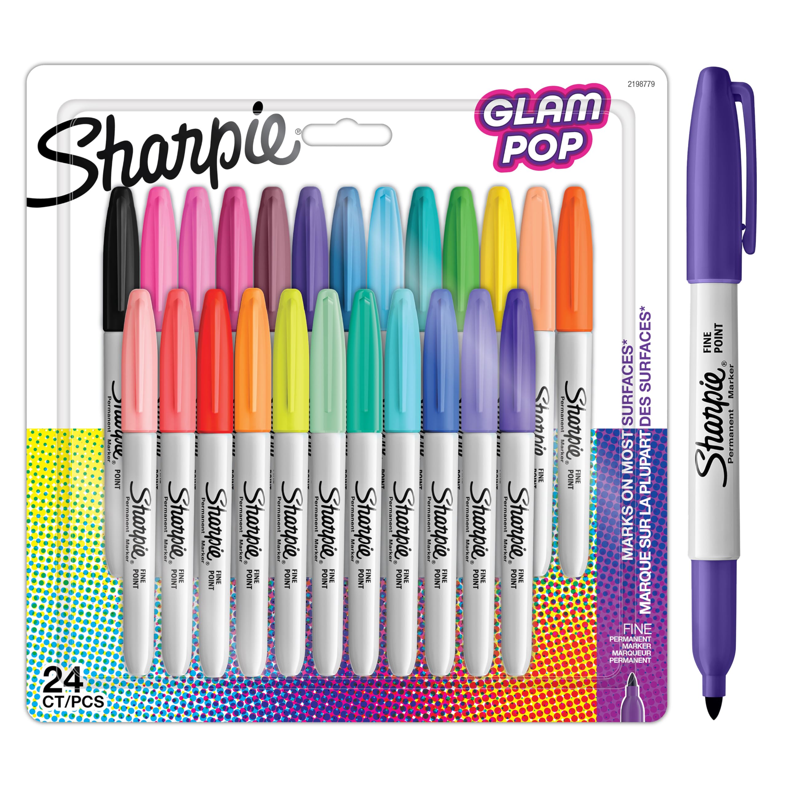 Sharpie Glam Pop Permanent Markers | Fine Point for Bold Details | Assorted 1