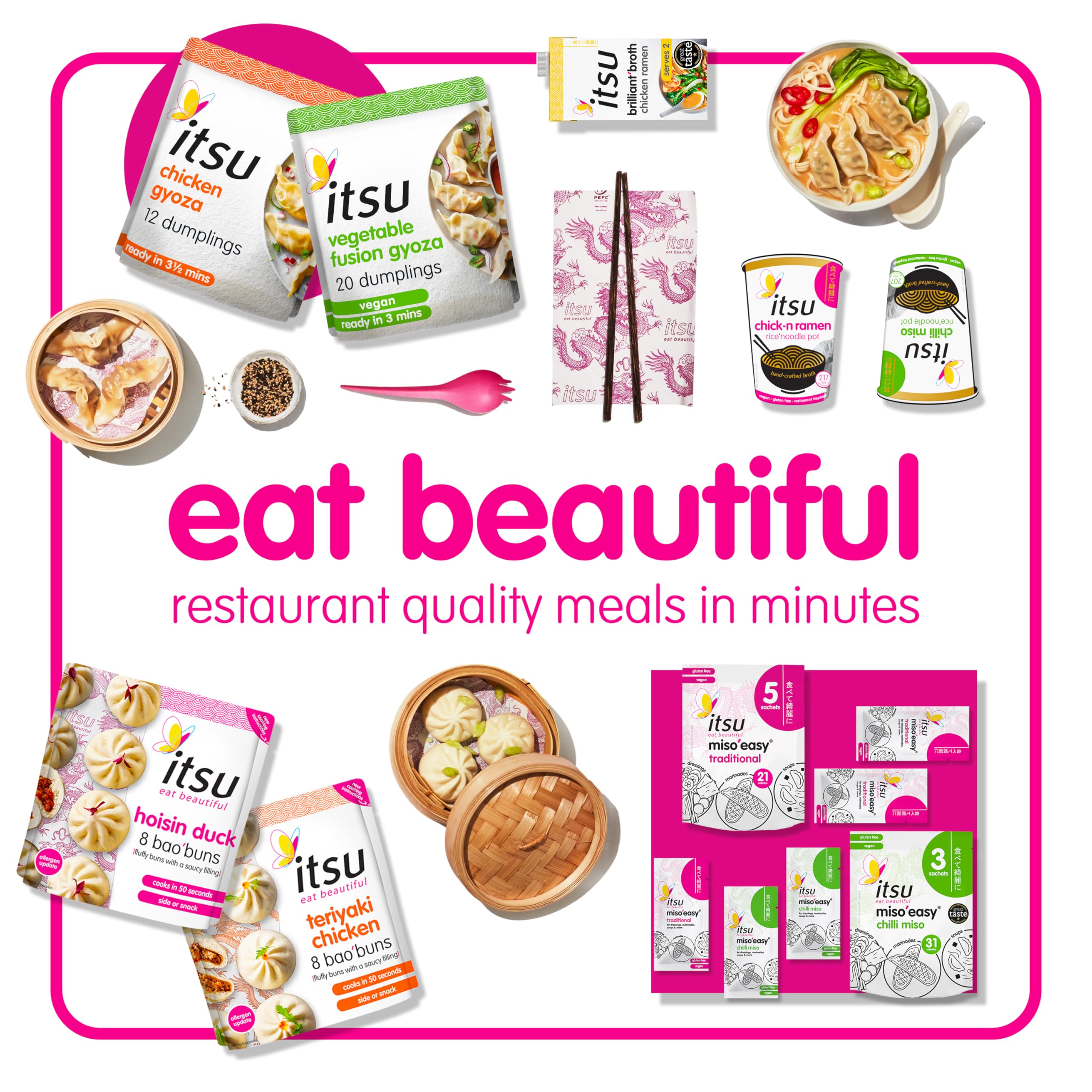 Itsu Pad Thai Stir Fry Style Noodles 83g | Instant Noodles Multipack Pots | Quick-to-Make Snack | Pack of 6 8