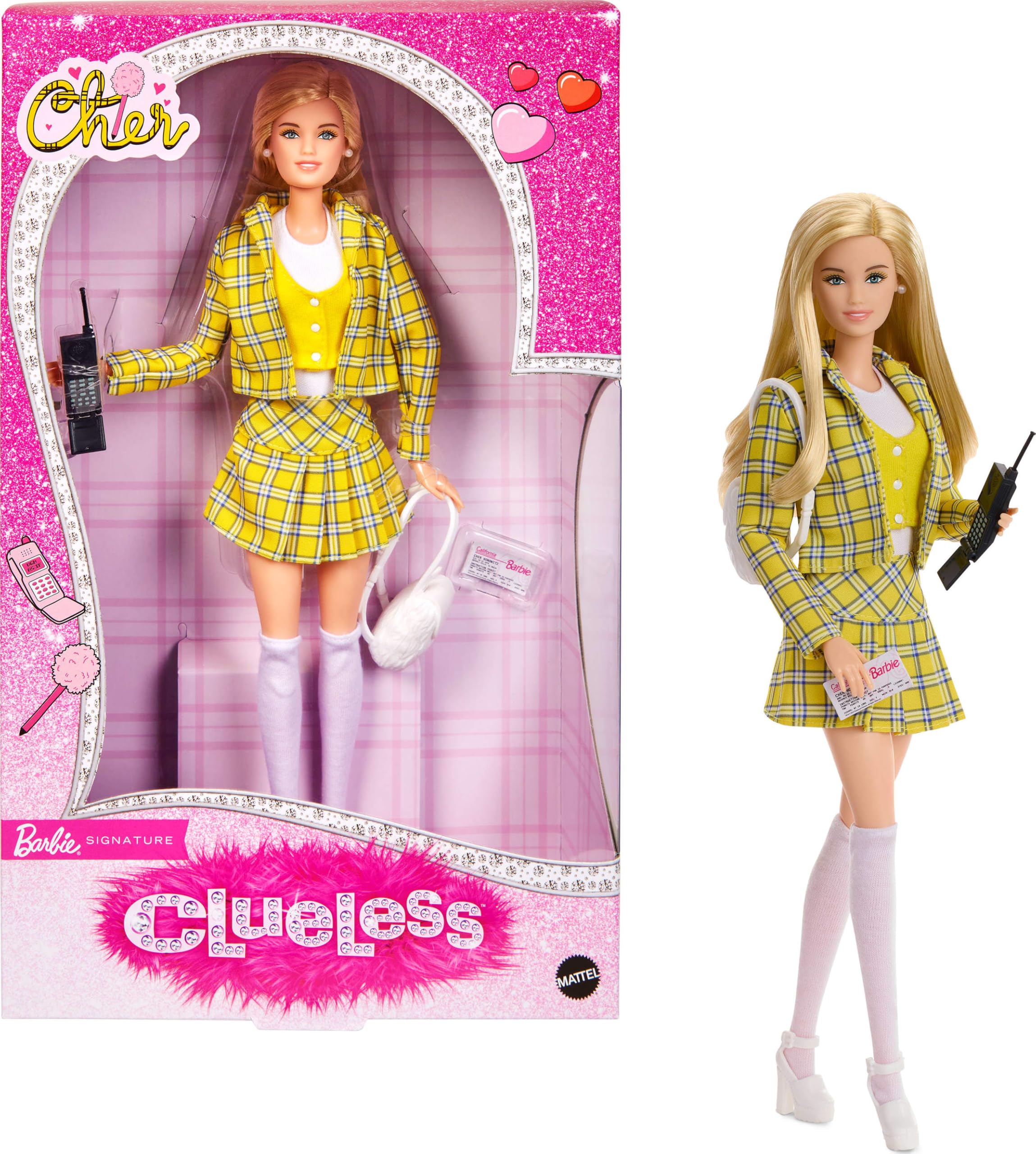 Barbie Signature Clueless Cher Doll - Yellow Plaid Suit Collectible with Accessories