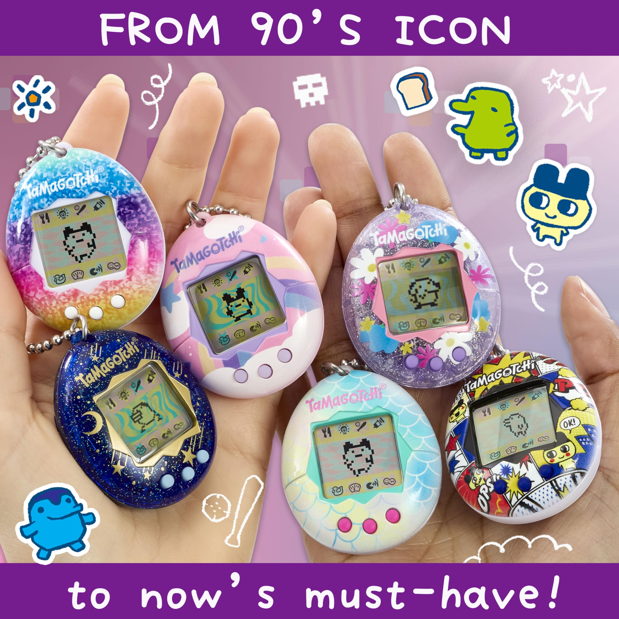 Bandai Tamagotchi Original Lots of Love Shell - Retro Electronic Pet Toy for Kids & Adults 16
