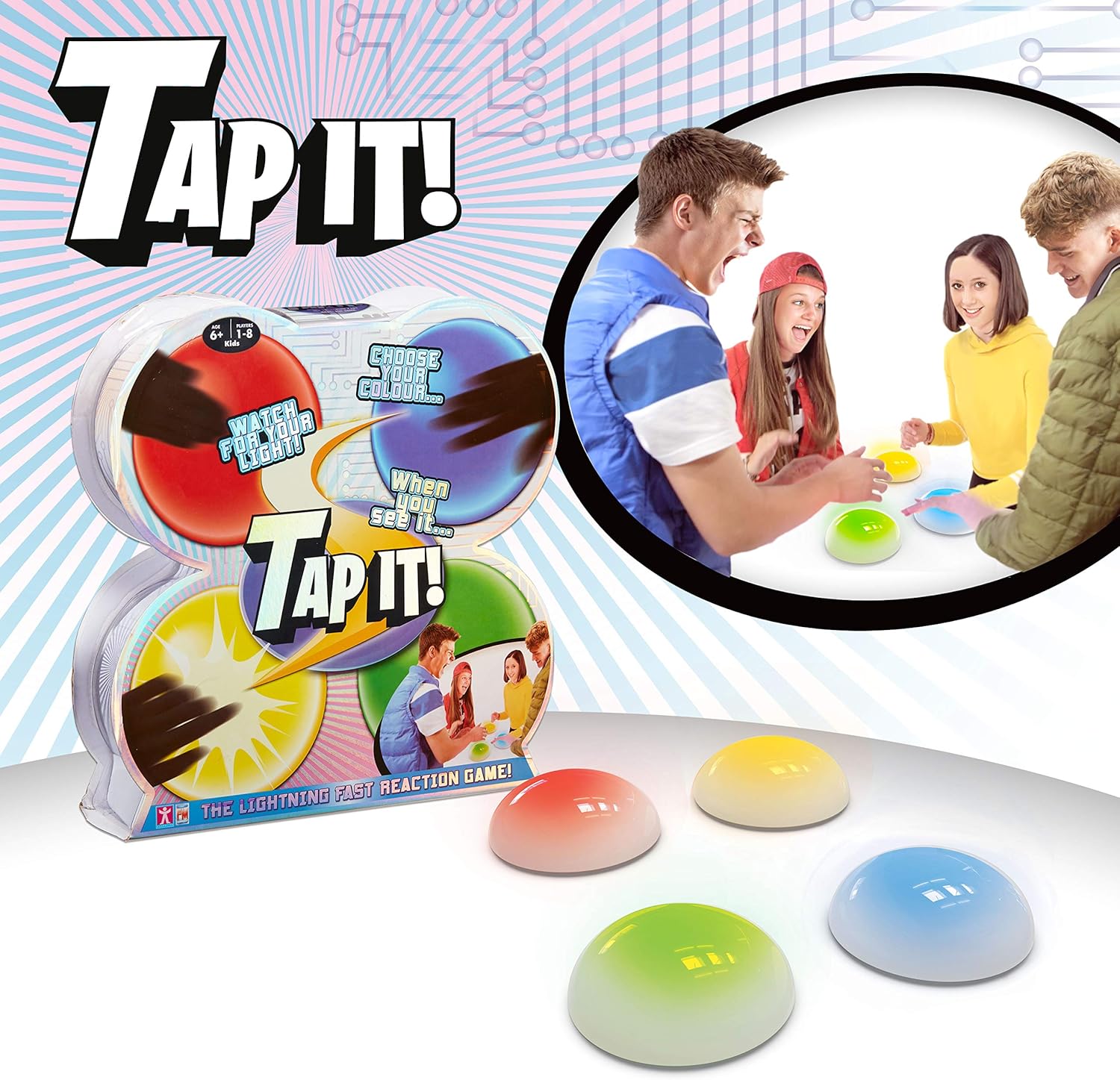 Tap-it 1109 - Multi-Colour Wireless Light-Up Pod Game with 4 Built-In Games 7