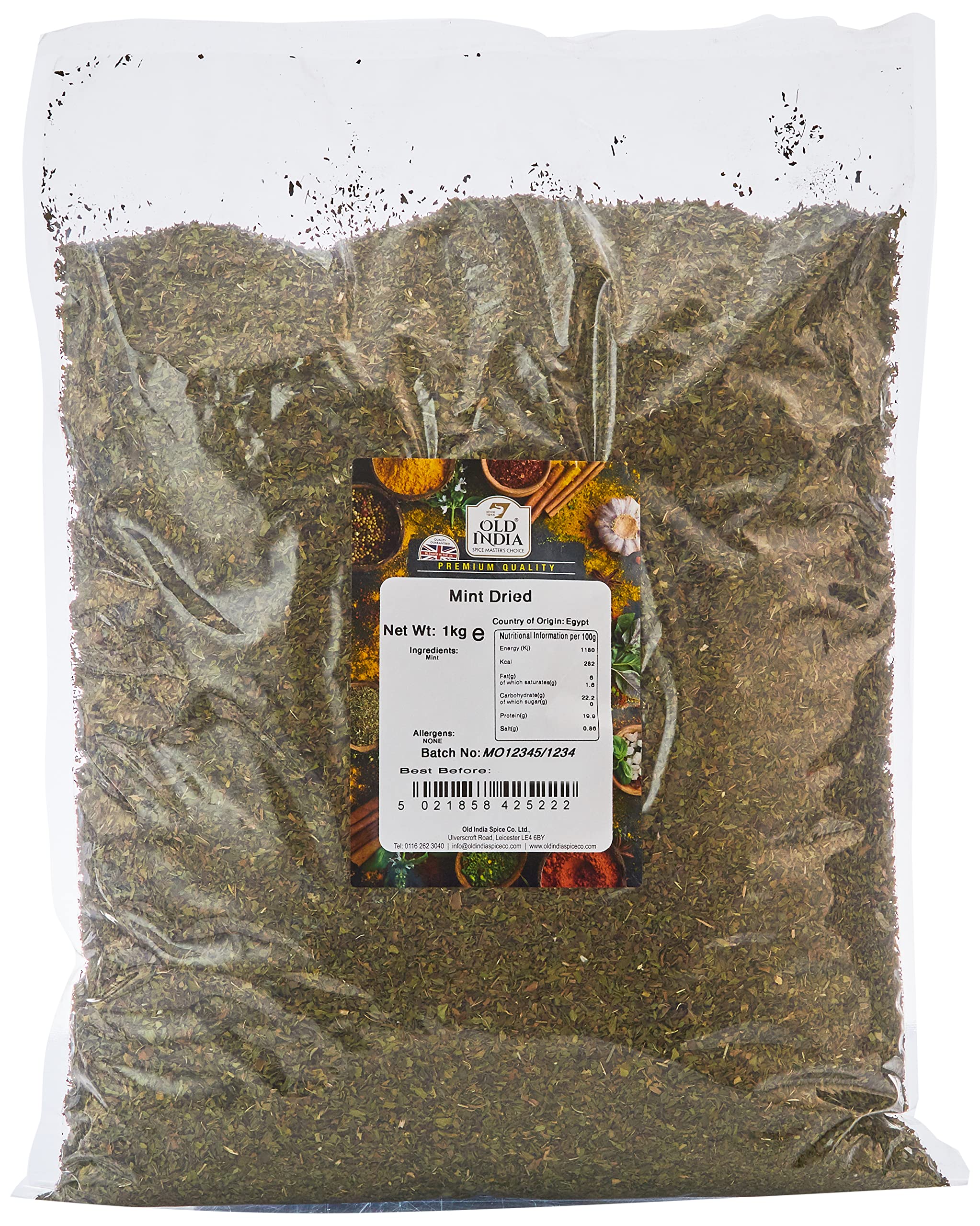 Old India Dried Mint Leaves - 1 kg Natural Herb for Curries, Soups, and Sauces