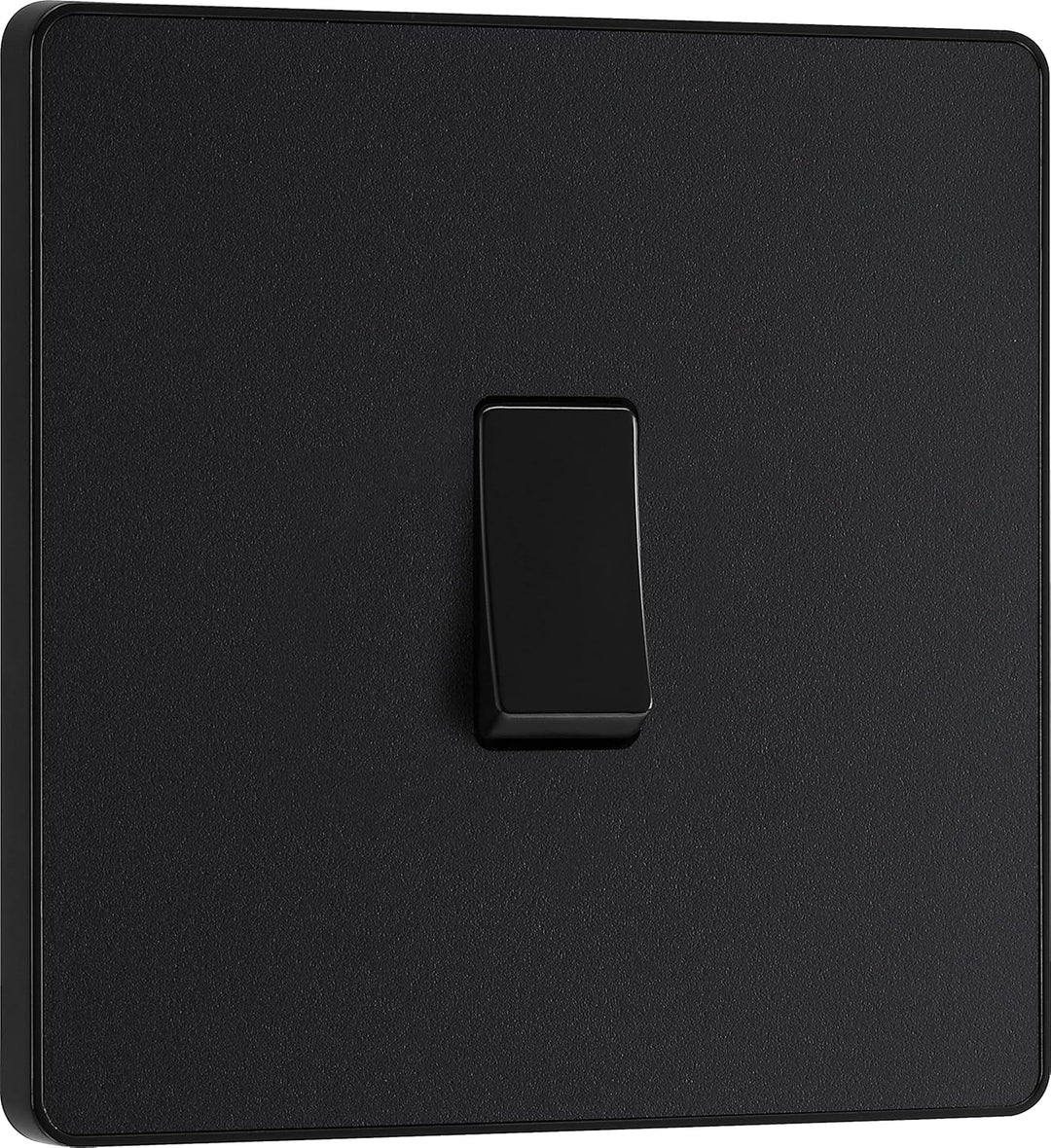 BG Electrical Evolve Single Light Switch, 20A, 2 Way, Matt Black - Stylish Modern Design, Screwless Front Plate, Easy Installation, BS60669-1 Compliant