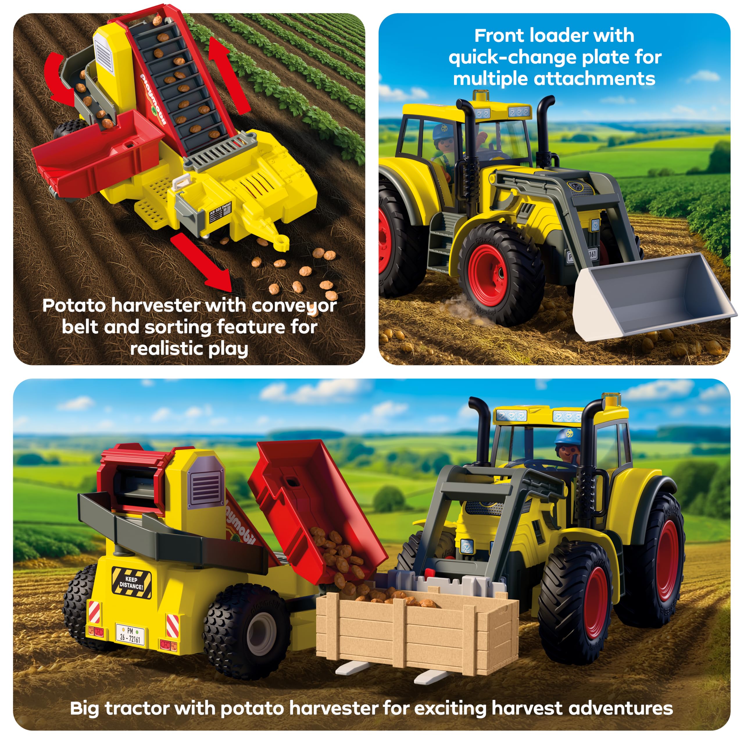 Playmobil Large Tractor with Potato Harvester - Ages 4+ | Plastic | 72161 4