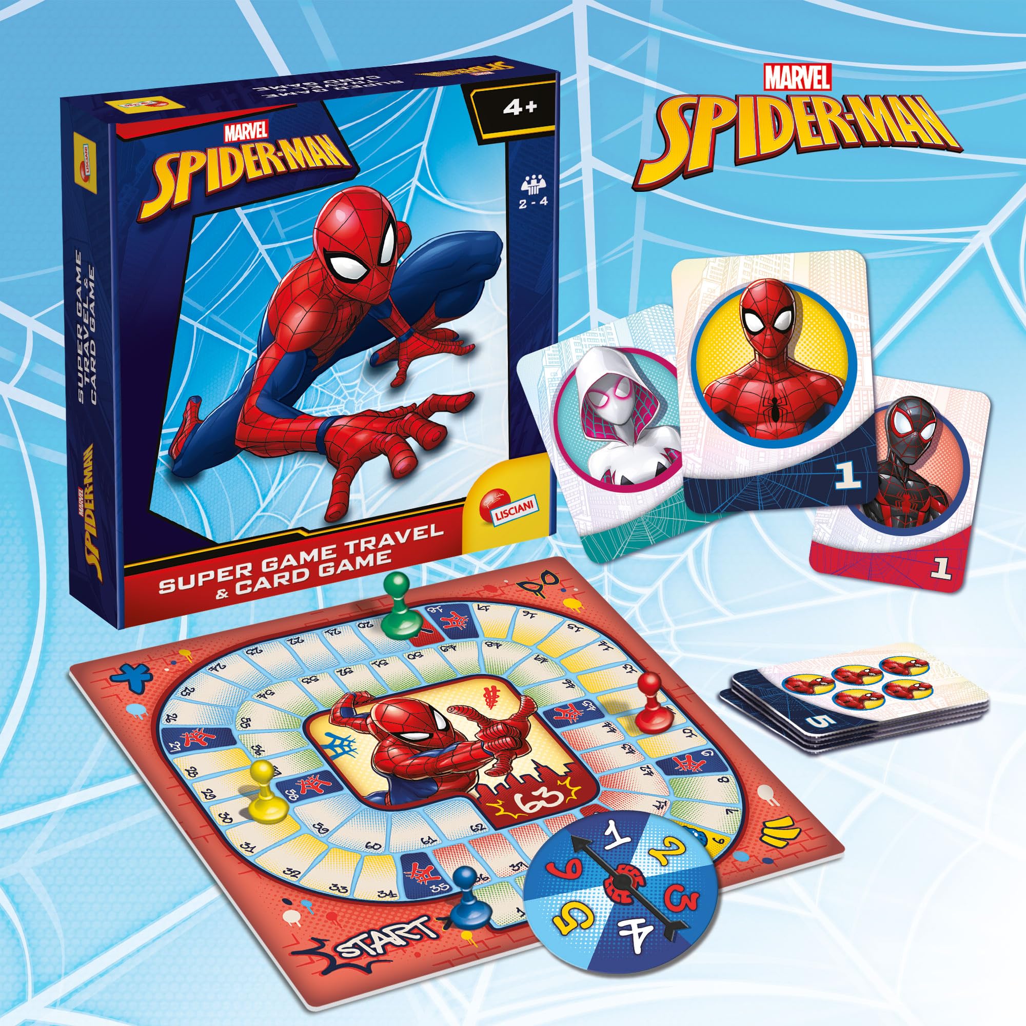 Liscianigiochi Spider-Man Super Game Backpack with Board & Card Games for Ages 6+ 3