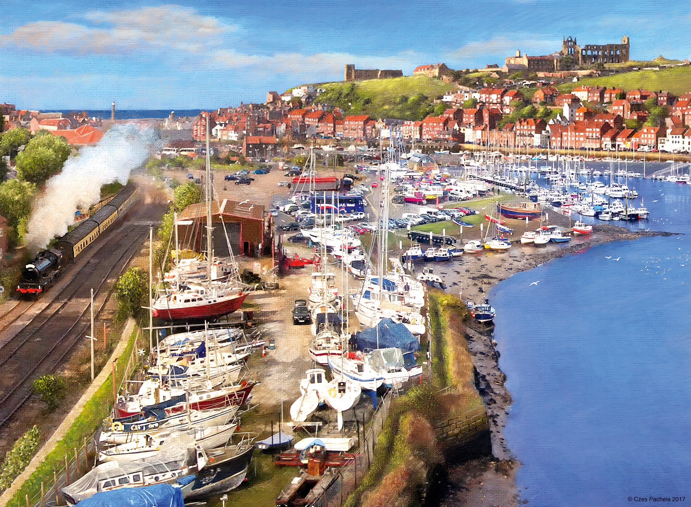 Ravensburger Picturesque Landscapes No. 1 Jigsaw Puzzle - 1000 Pieces, Yorkshire Whitby & Runswick Bay 7