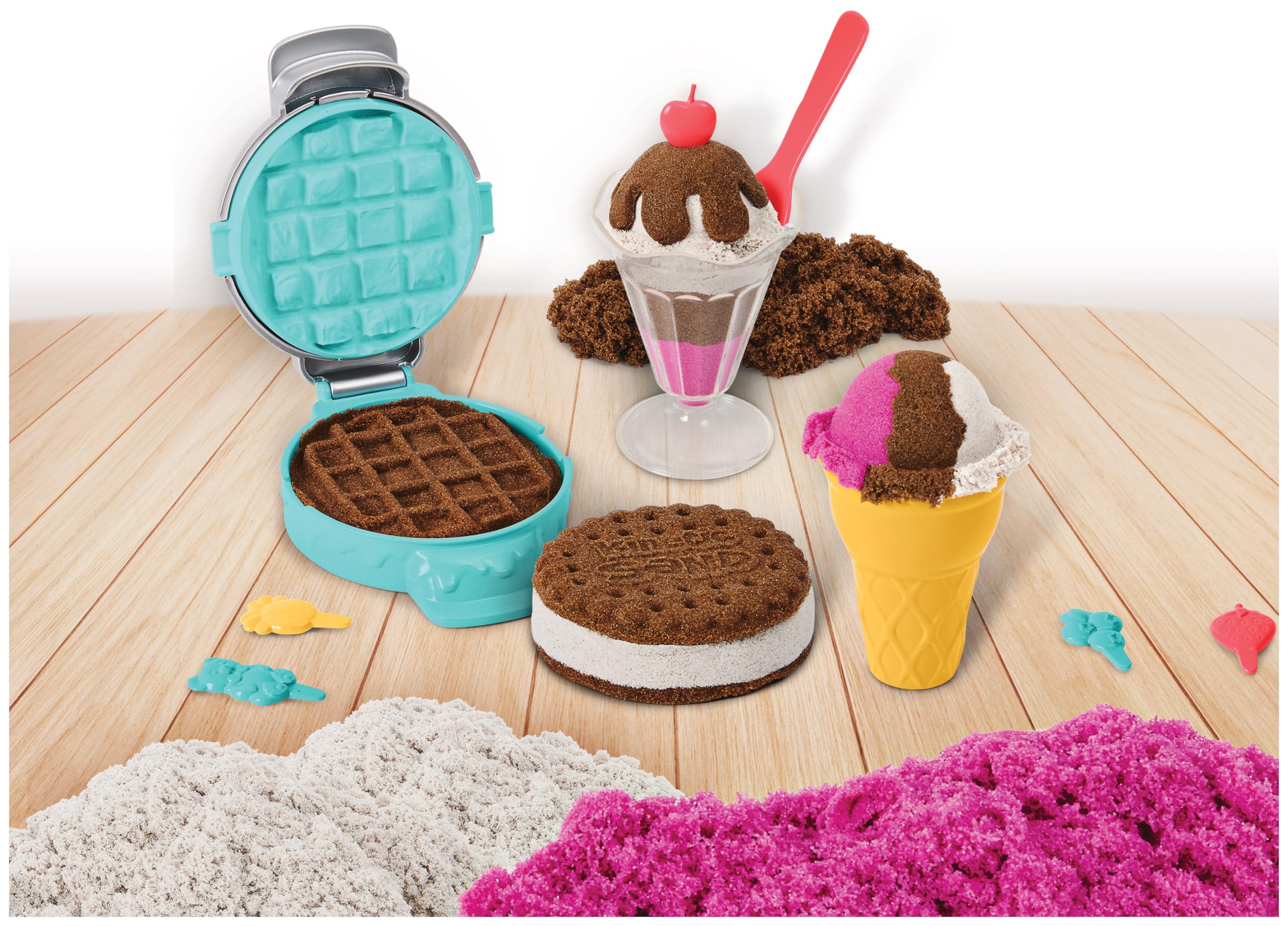 Kinetic Sand Scents Ice Cream Treats Playset - Scented Sand with 6 Tools & Toppings for Kids 3+ 2