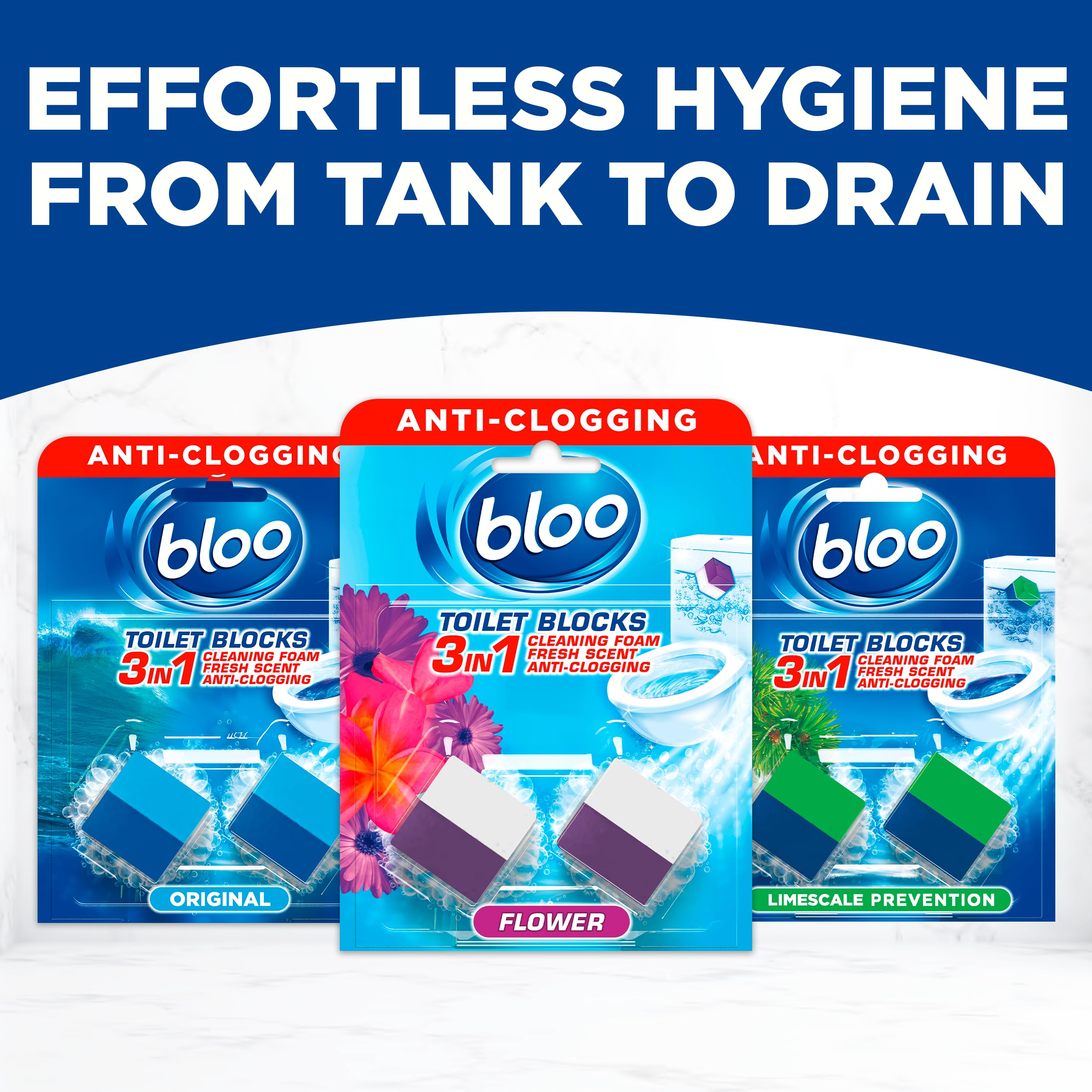Bloo 3in1 Toilet Blocks - Limescale Remover & Cleaner | 2 Count Pack 7
