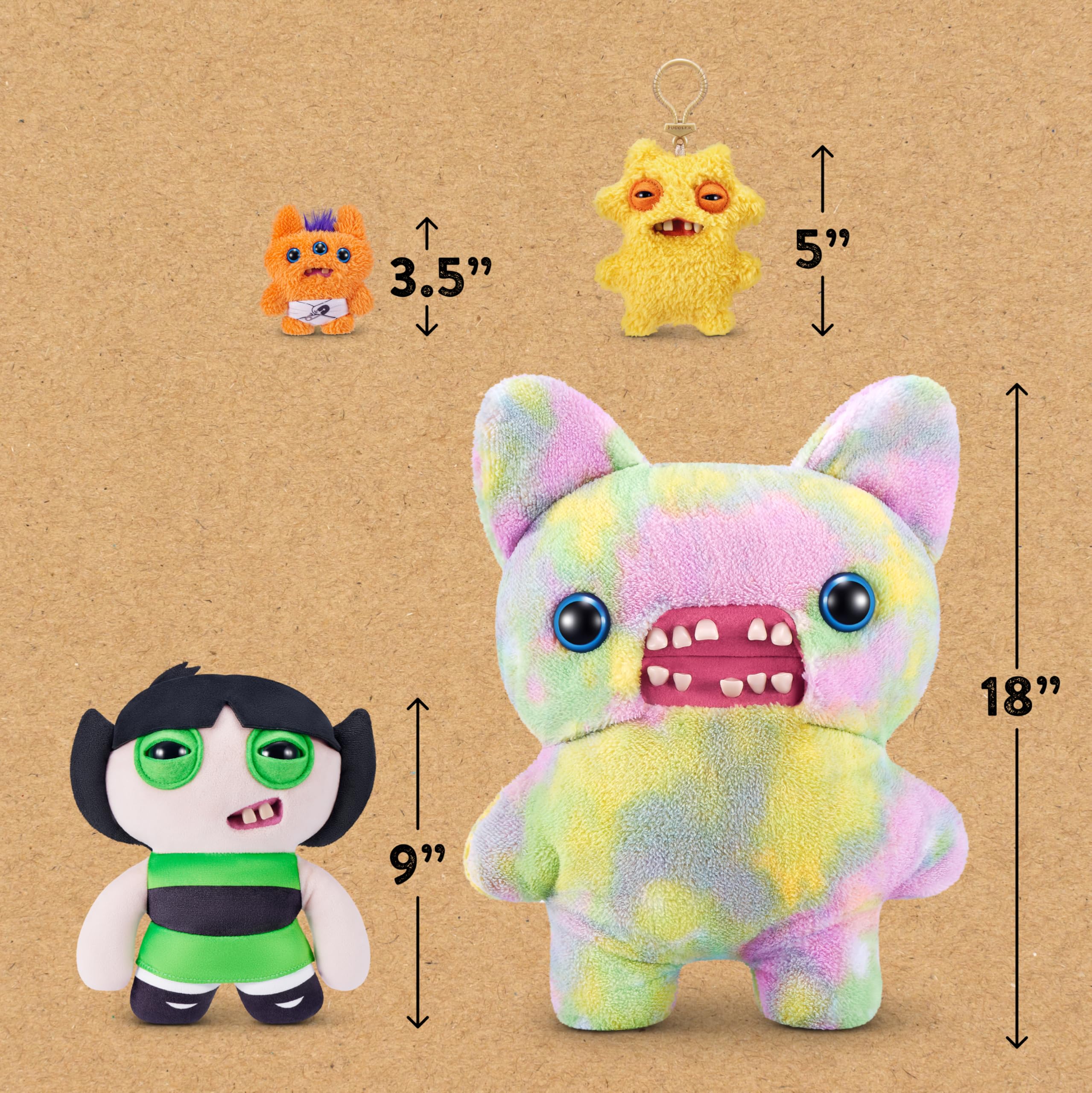 Fuggler Powerpuff Girls Buttercup 9-Inch Plush Toy | Polyester | Ages 4+ 6