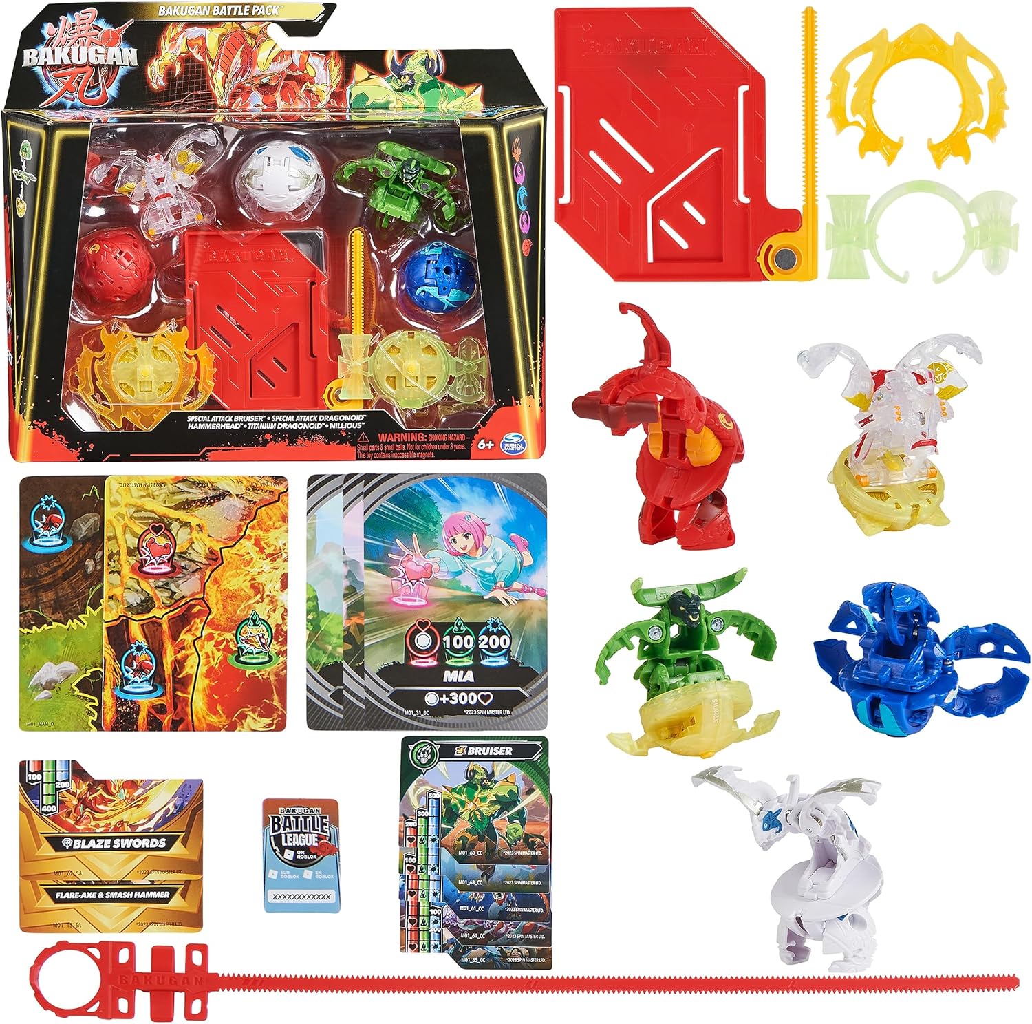 BAKUGAN Battle 5-Pack - Spinning Attack with Core Bakugan, Cards & XL Rip Cord 8